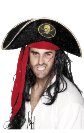 Pirate Hat with Red/Gold Trim