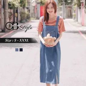 POCKET SLIT DEMIN SLING DRESS