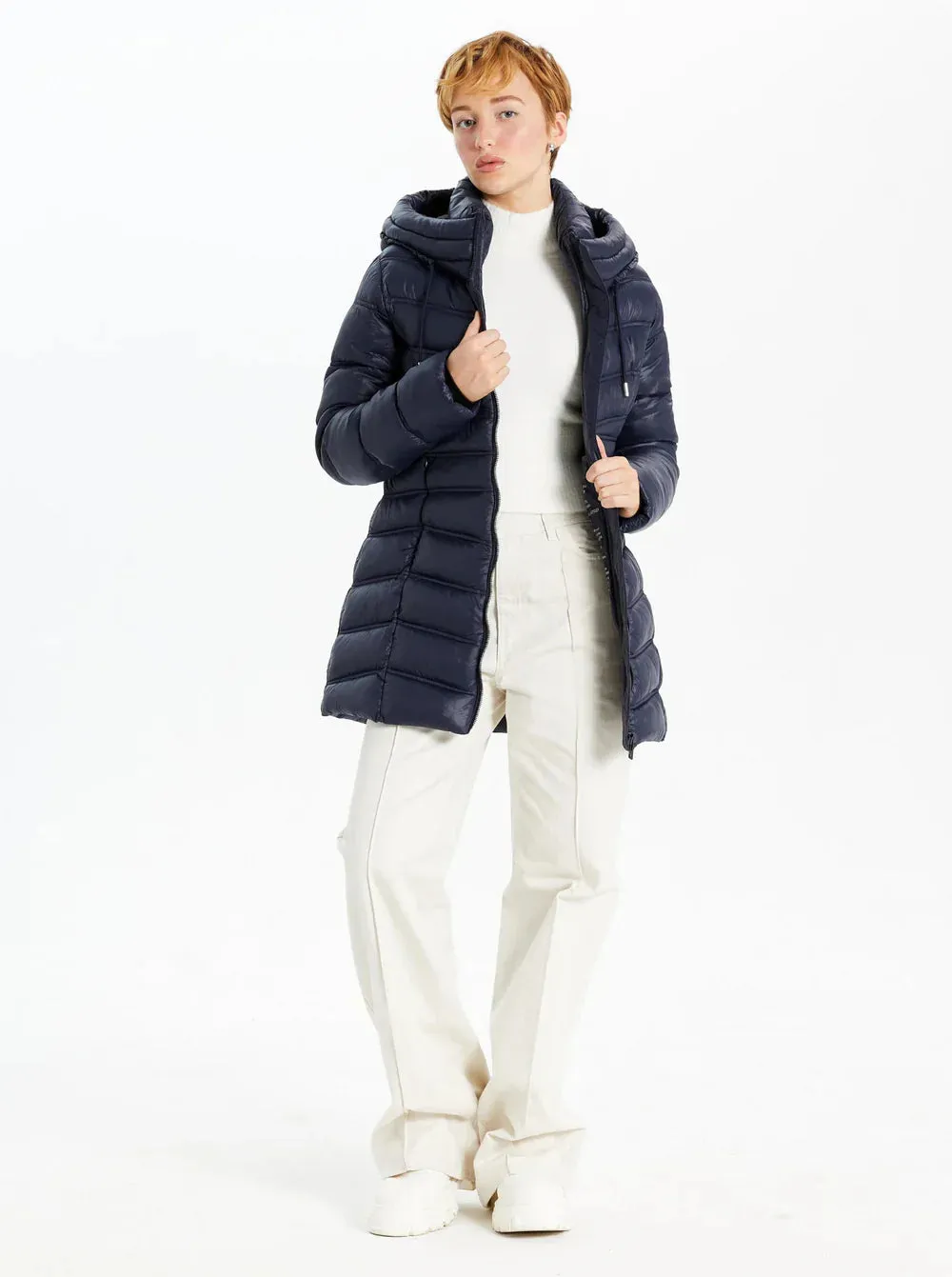Point Zero Coat - Mid Weight Puffer - Navy