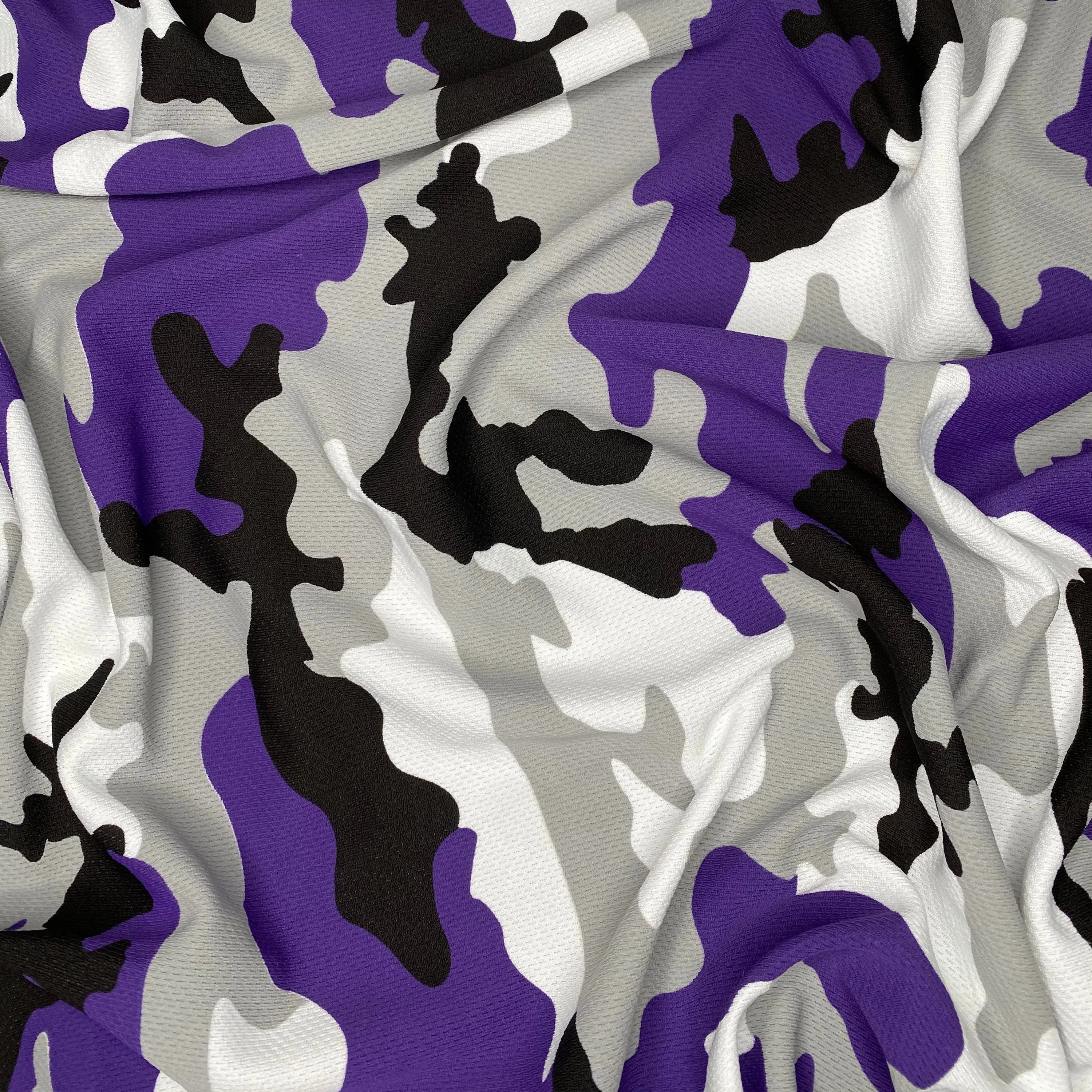 Printed Cool Mesh - Camouflage - Purple/Black/White
