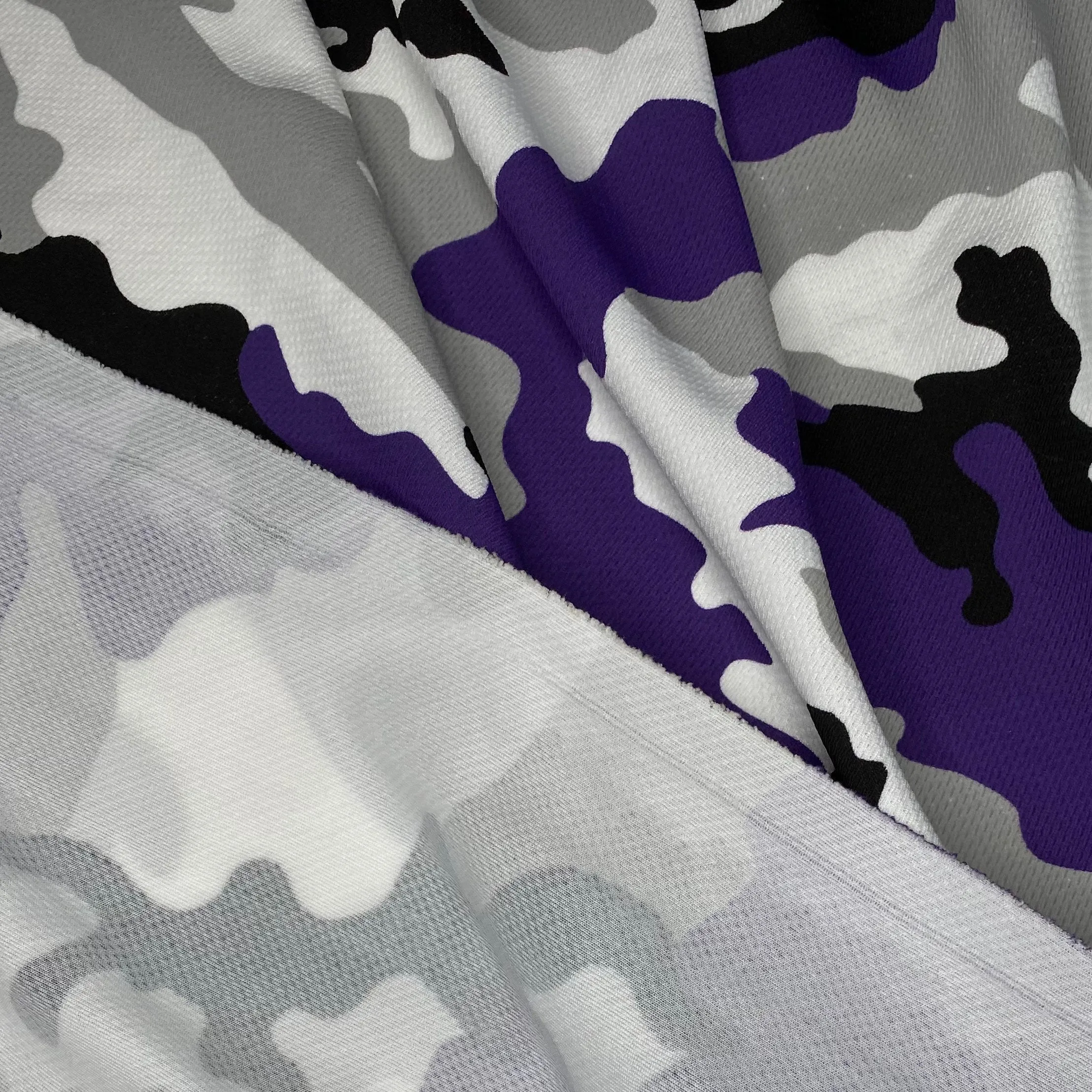 Printed Cool Mesh - Camouflage - Purple/Black/White