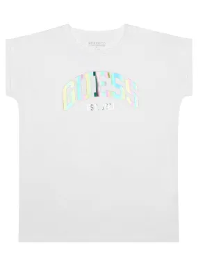 Pure White Metallic Logo T-Shirt (7-16)