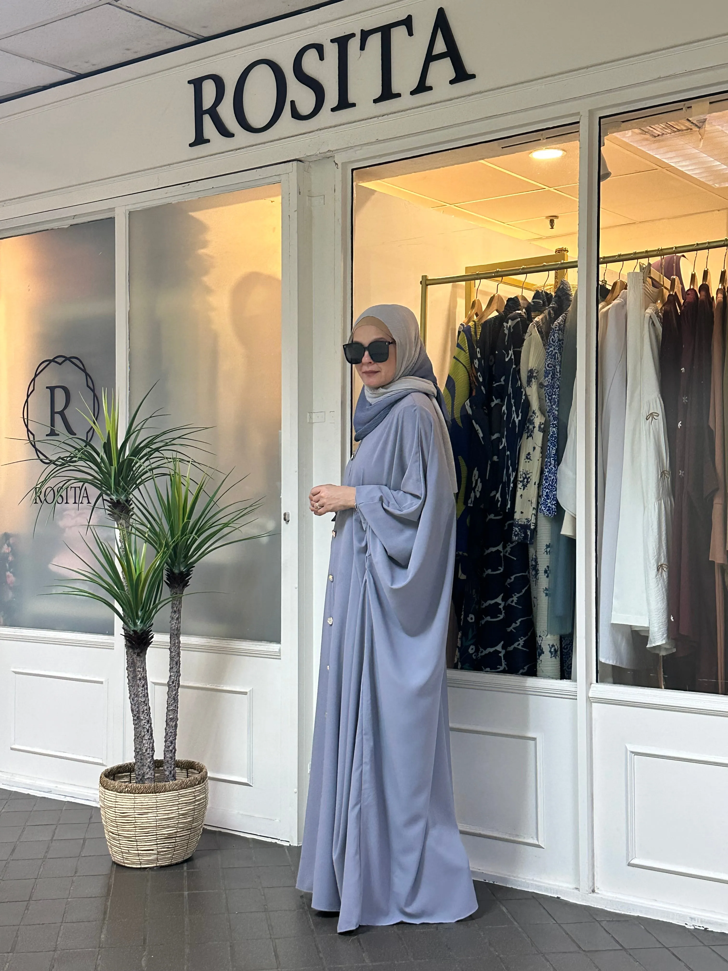 Raisa Voluminous Abaya in Grey (NEW!)