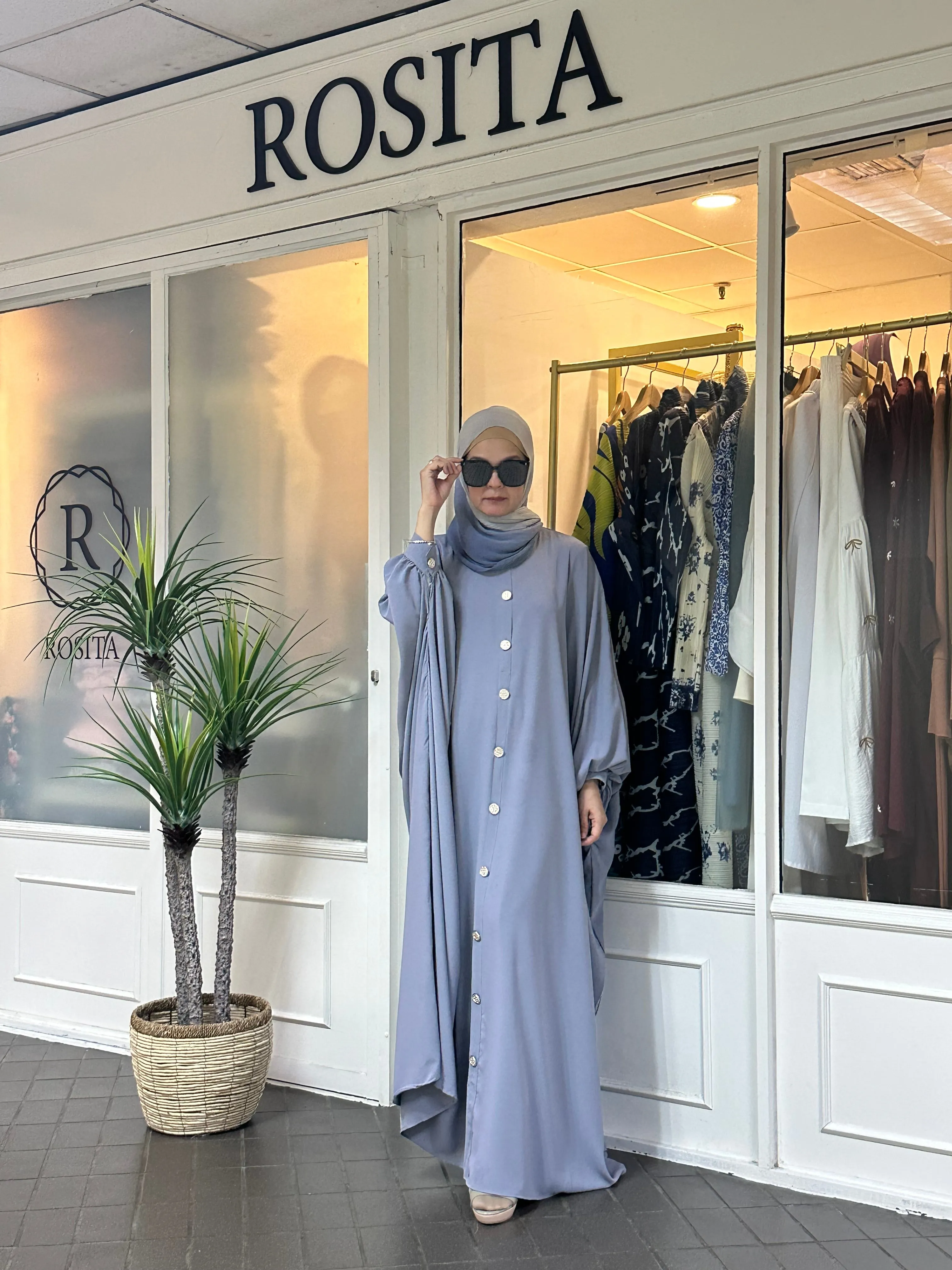 Raisa Voluminous Abaya in Grey (NEW!)
