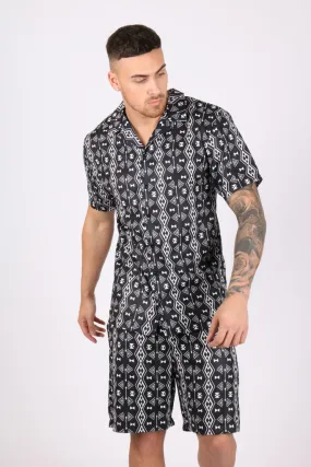 Retro Aztec Black & White Short