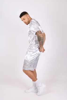 Retro Aztec Satin Pastel Shorts
