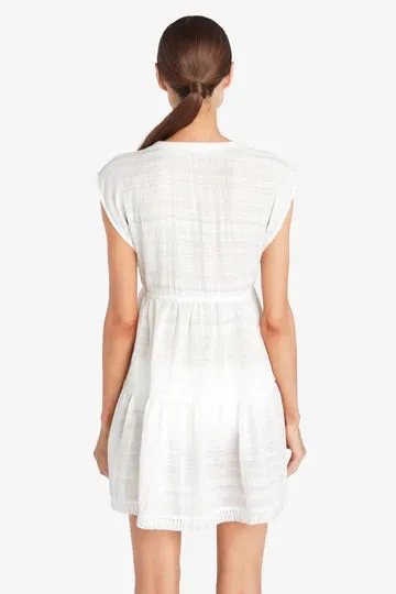 Robin Piccone Natalie Flouncy Tunic Dress Coverup - White
