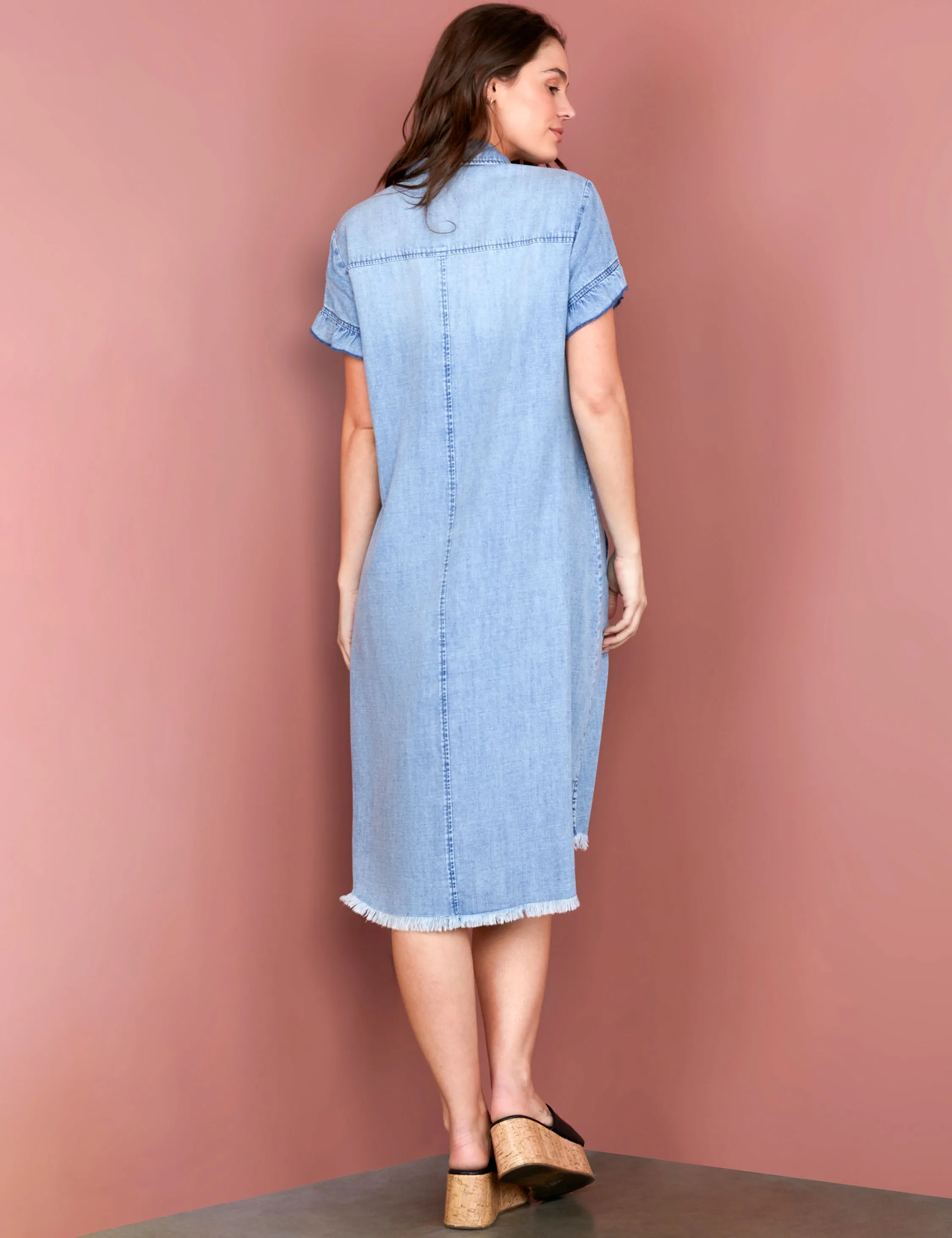 Ruffle Denim Dress