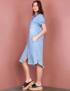 Ruffle Denim Dress