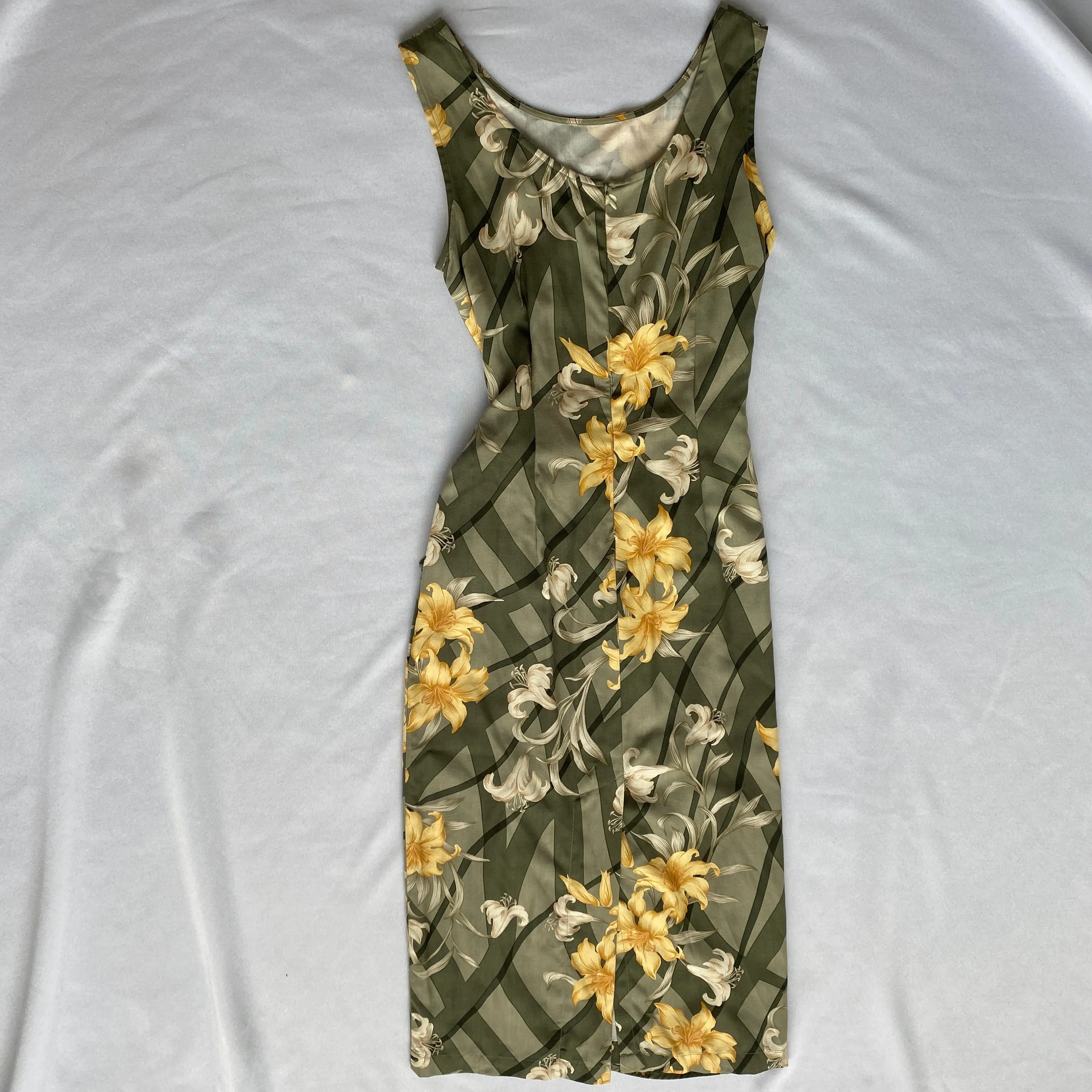 Sage floral wrap midi