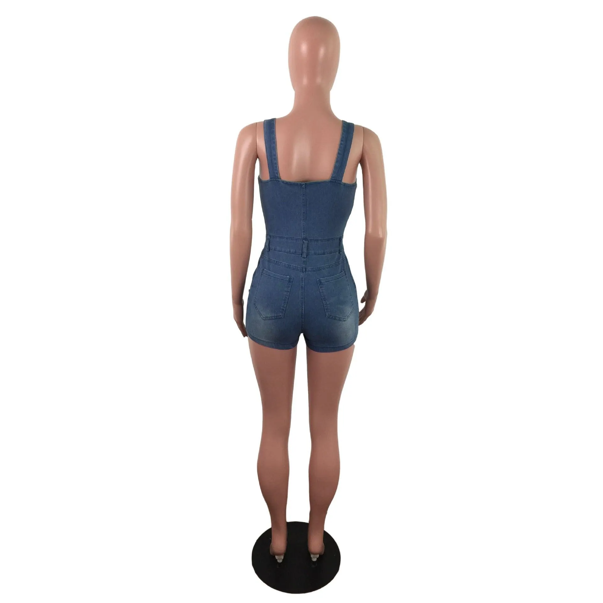 Sleek Denim Slim Fit Jumpsuit for Women