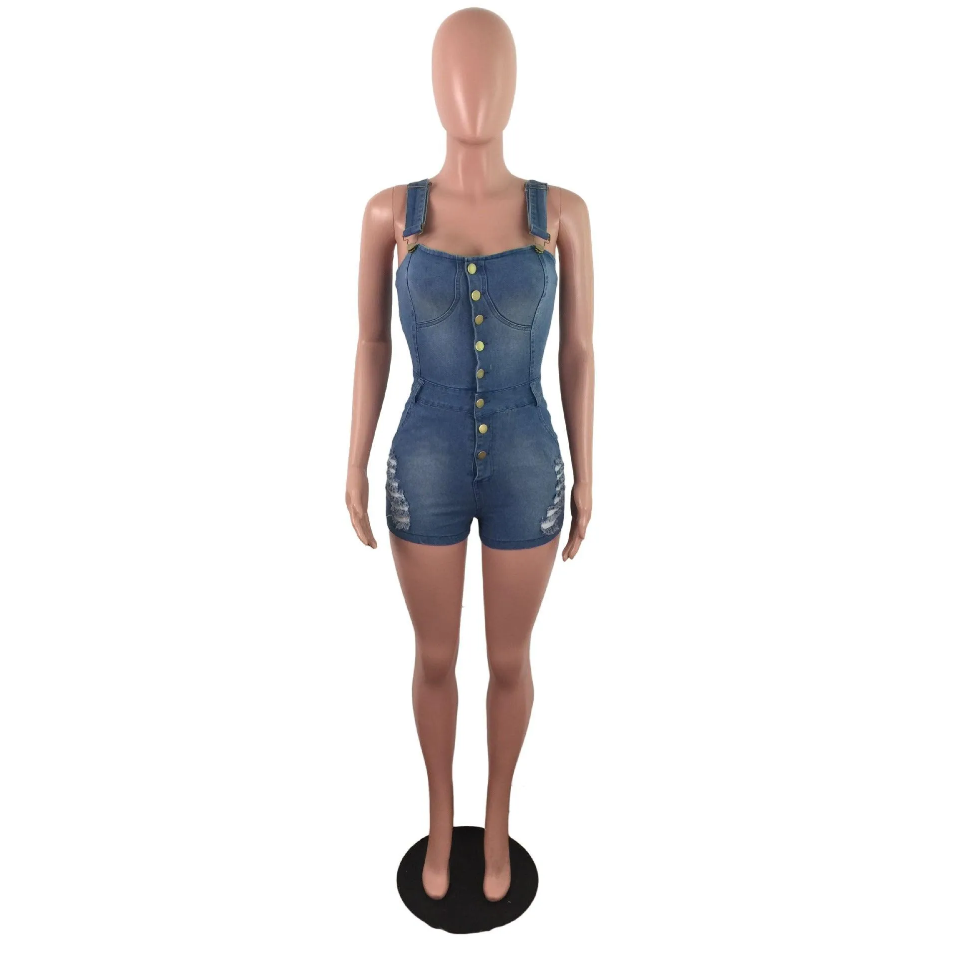 Sleek Denim Slim Fit Jumpsuit for Women