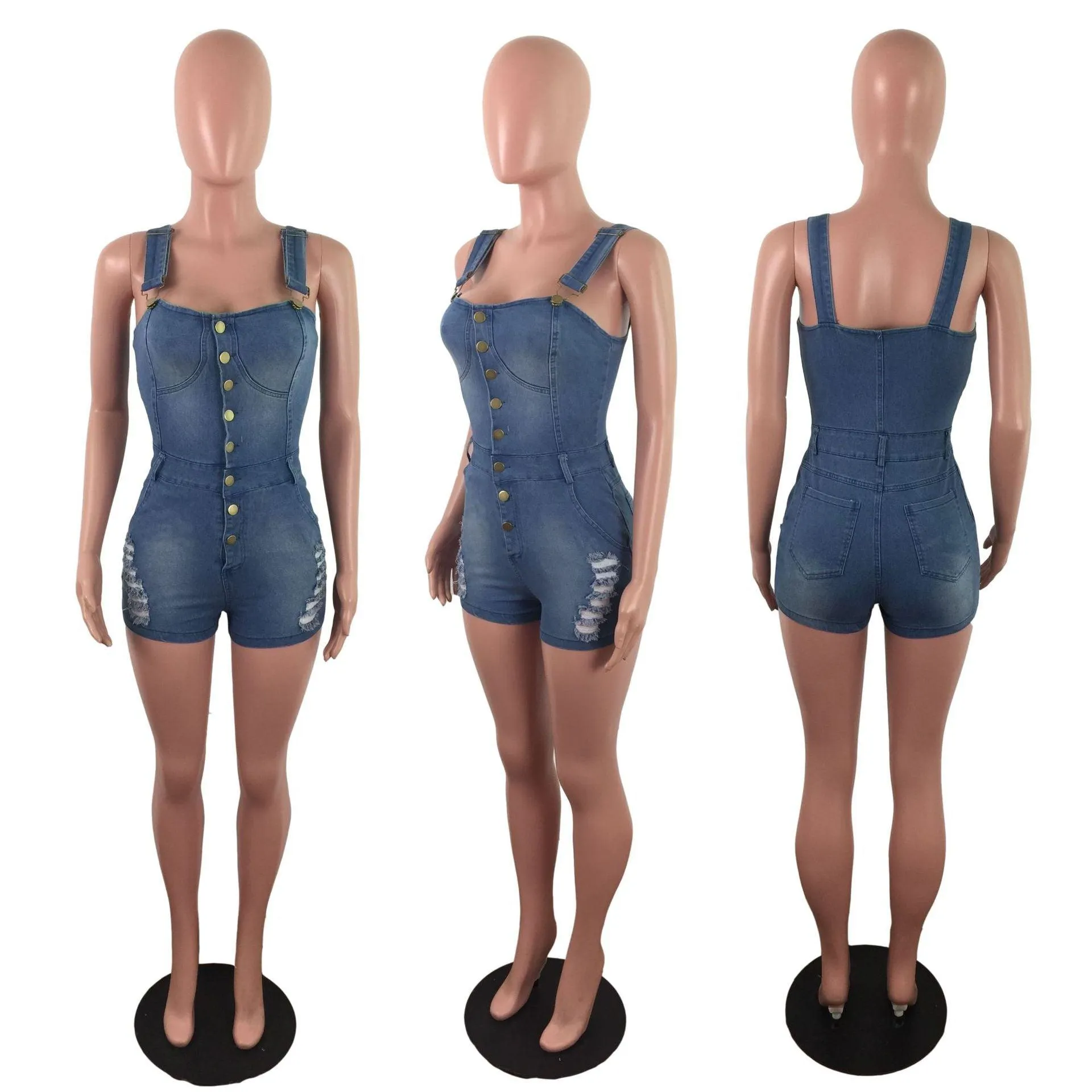 Sleek Denim Slim Fit Jumpsuit for Women