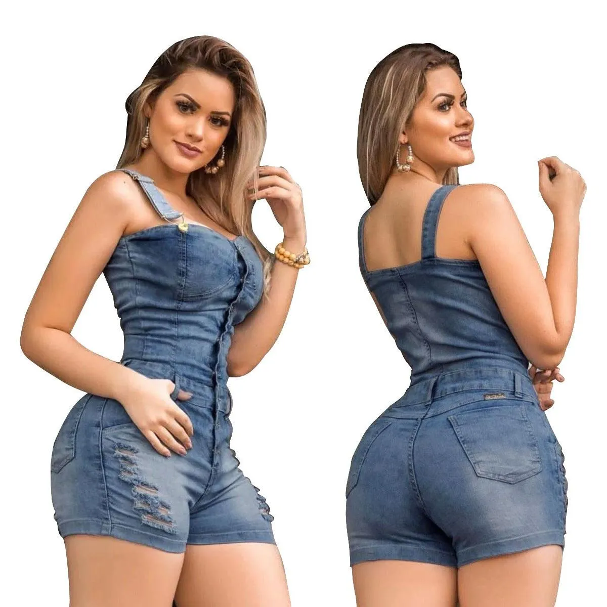 Sleek Denim Slim Fit Jumpsuit for Women