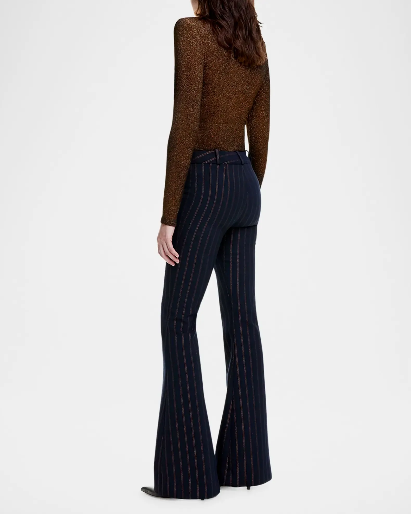 Sm24120 Metallic Stripe Bootcut Pant
