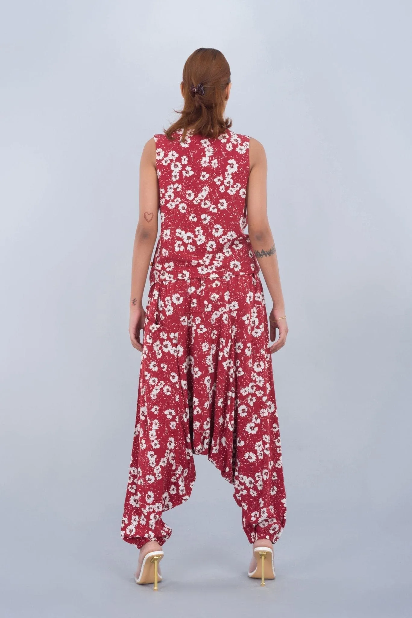 Sri Lankan Pant in Rust Floral Print