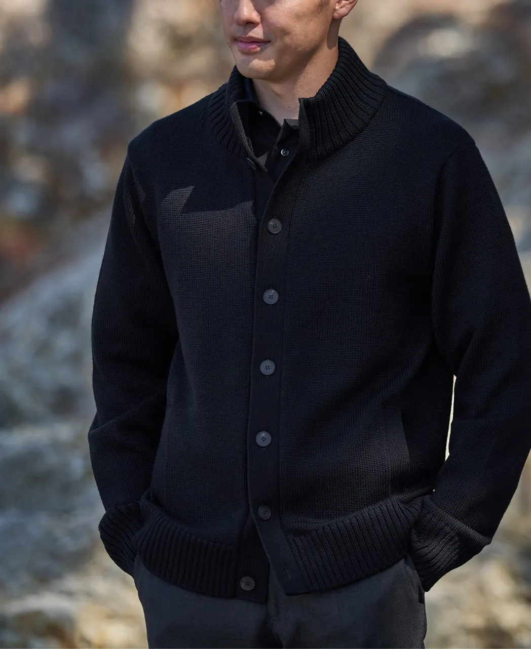 Stand Collar Cardigan