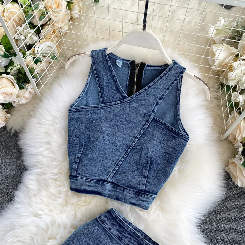 Straps TopsJean Skirt Suit