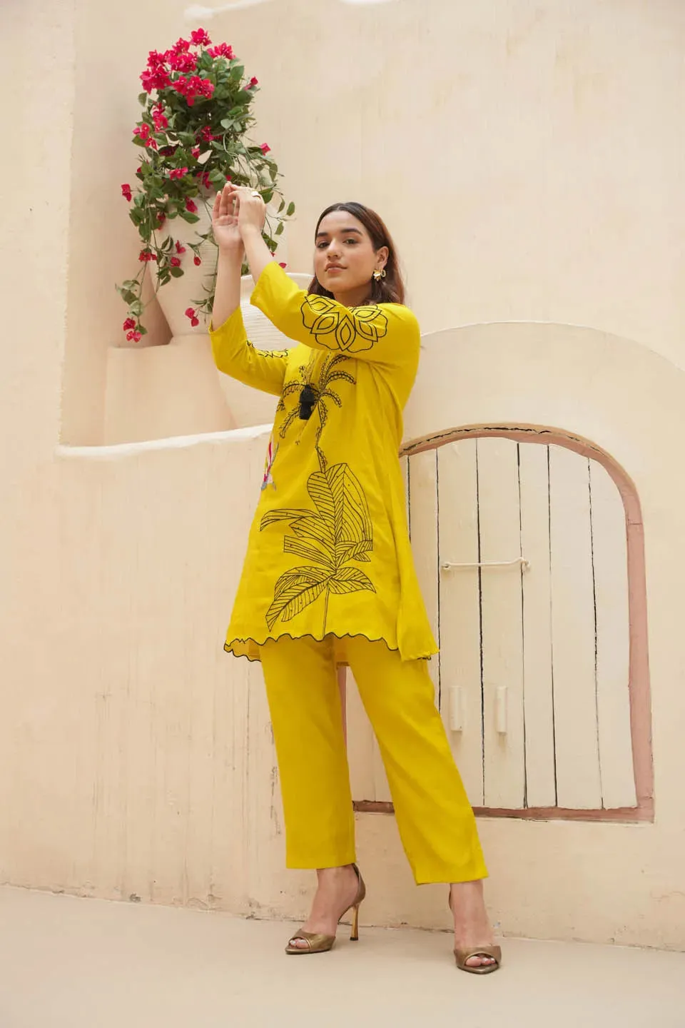 STYLISH EMBROIDERED COORDINATED SET - CASUAL WEAR