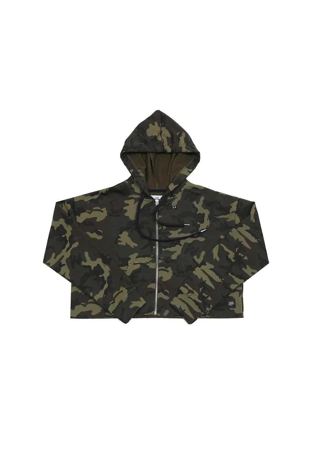 Sweat capuche zippé camouflage Sport kaki W2387VJA