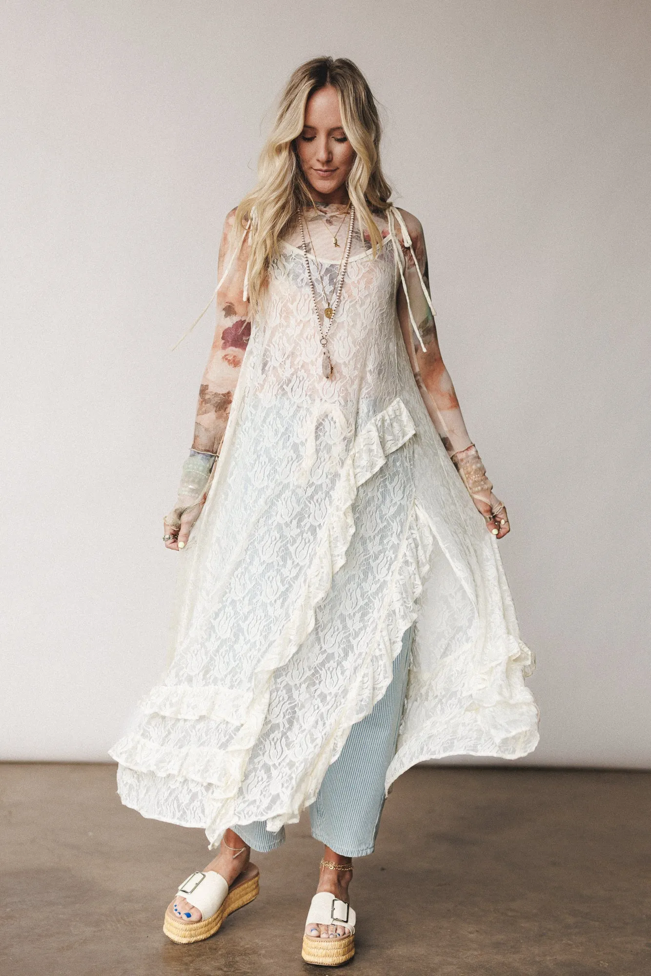 Sweet Perfection Layering Maxi Dress - Cream