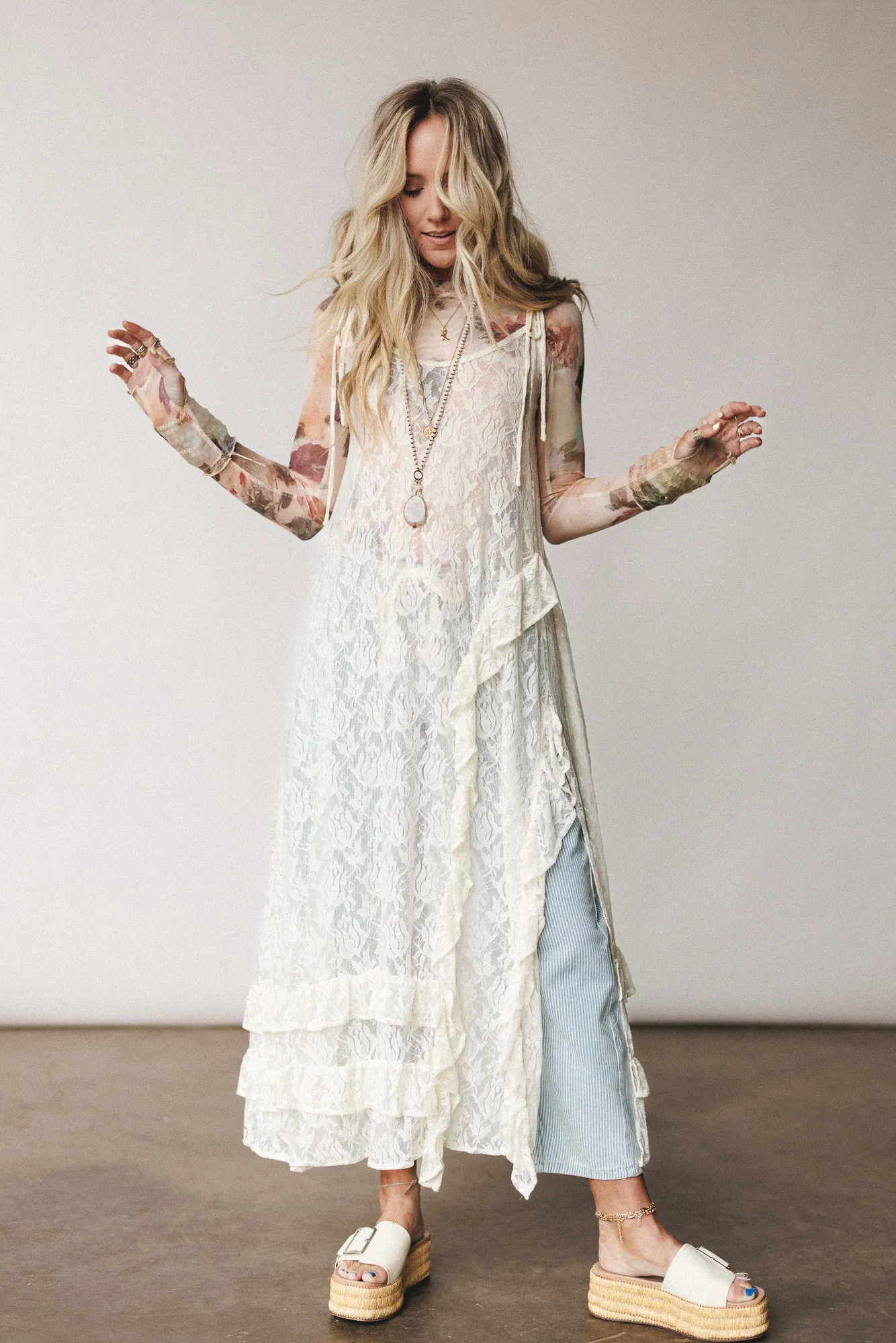 Sweet Perfection Layering Maxi Dress - Cream