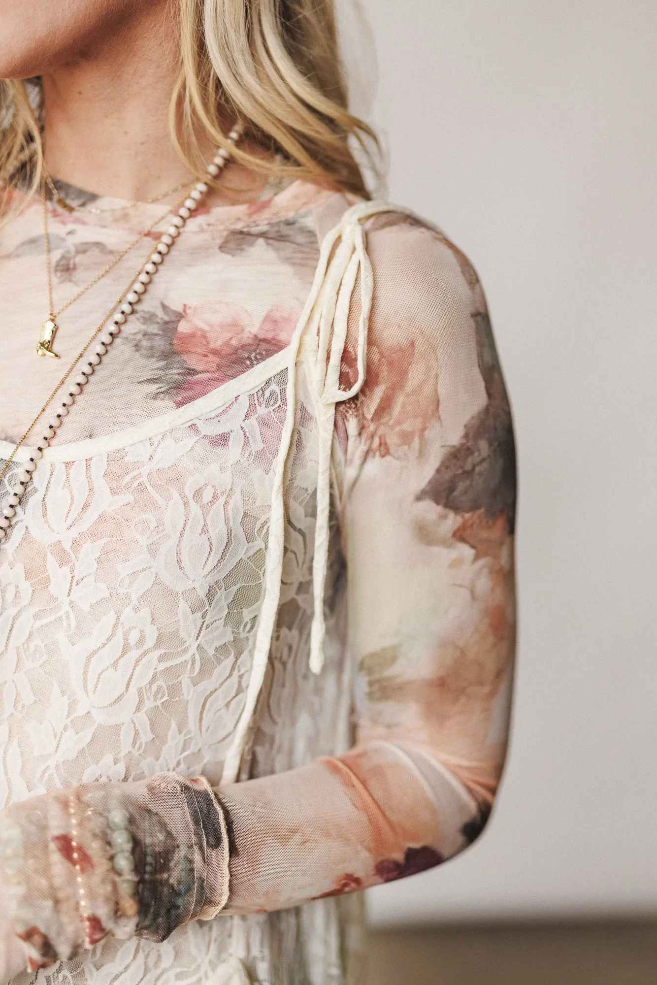 Sweet Perfection Layering Maxi Dress - Cream
