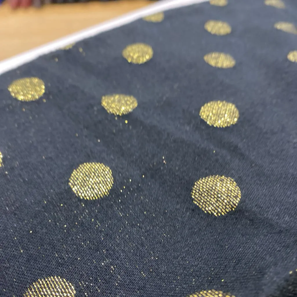 Talbots metallic gold polka dots pants 12