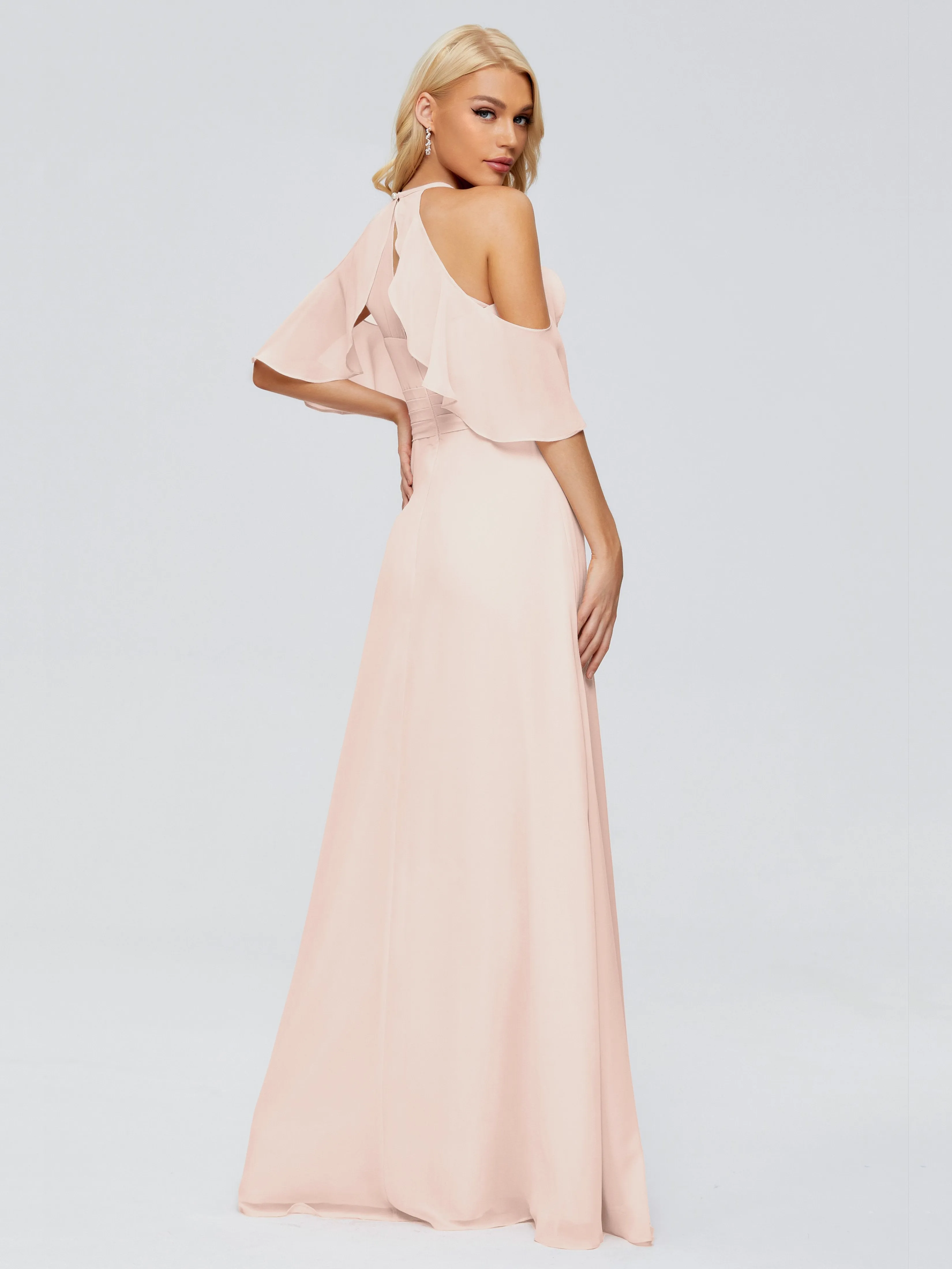 Taylor Elegant A-line Split Chiffon Bridesmaid Dresses