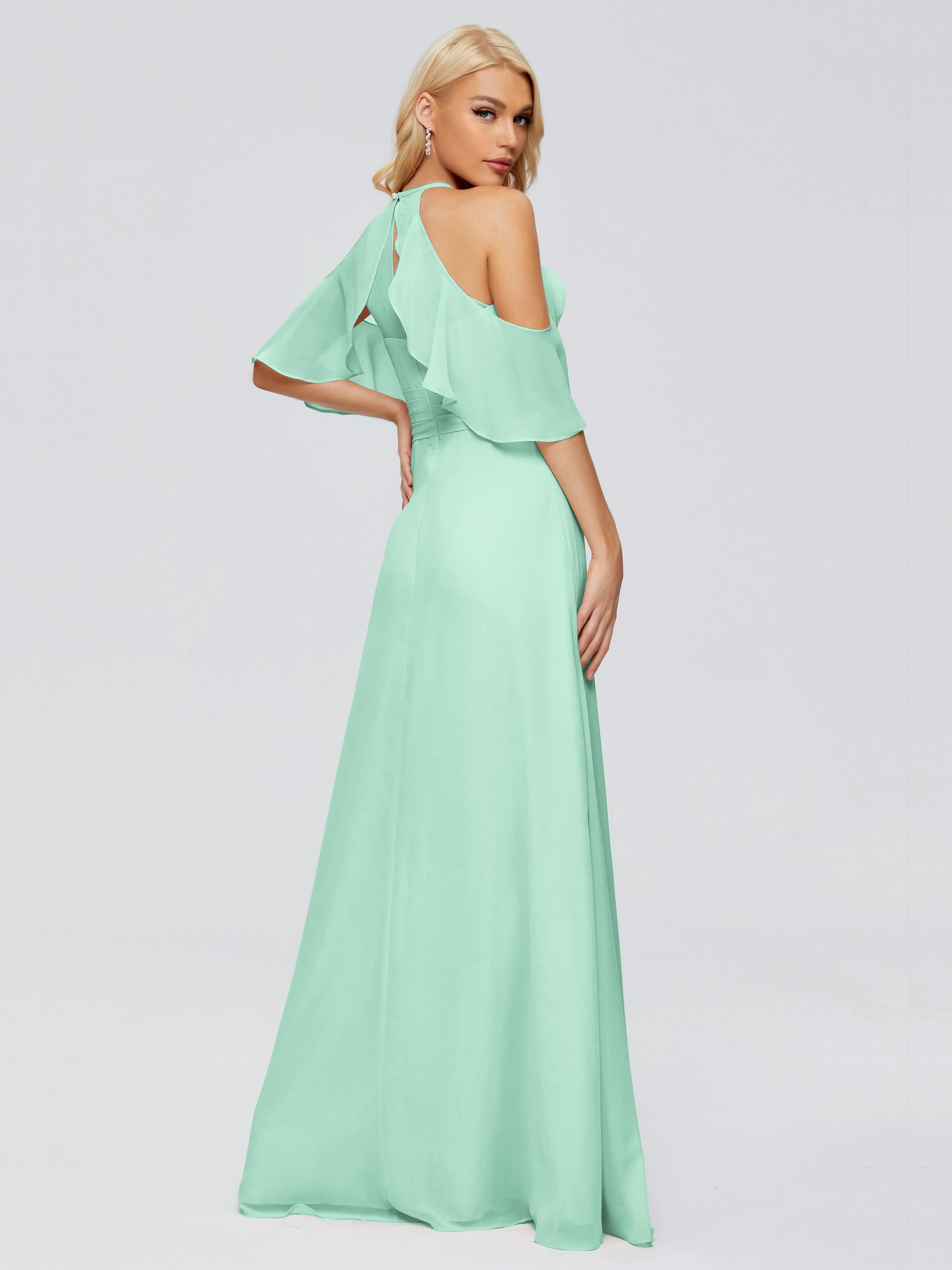 Taylor Elegant A-line Split Chiffon Bridesmaid Dresses