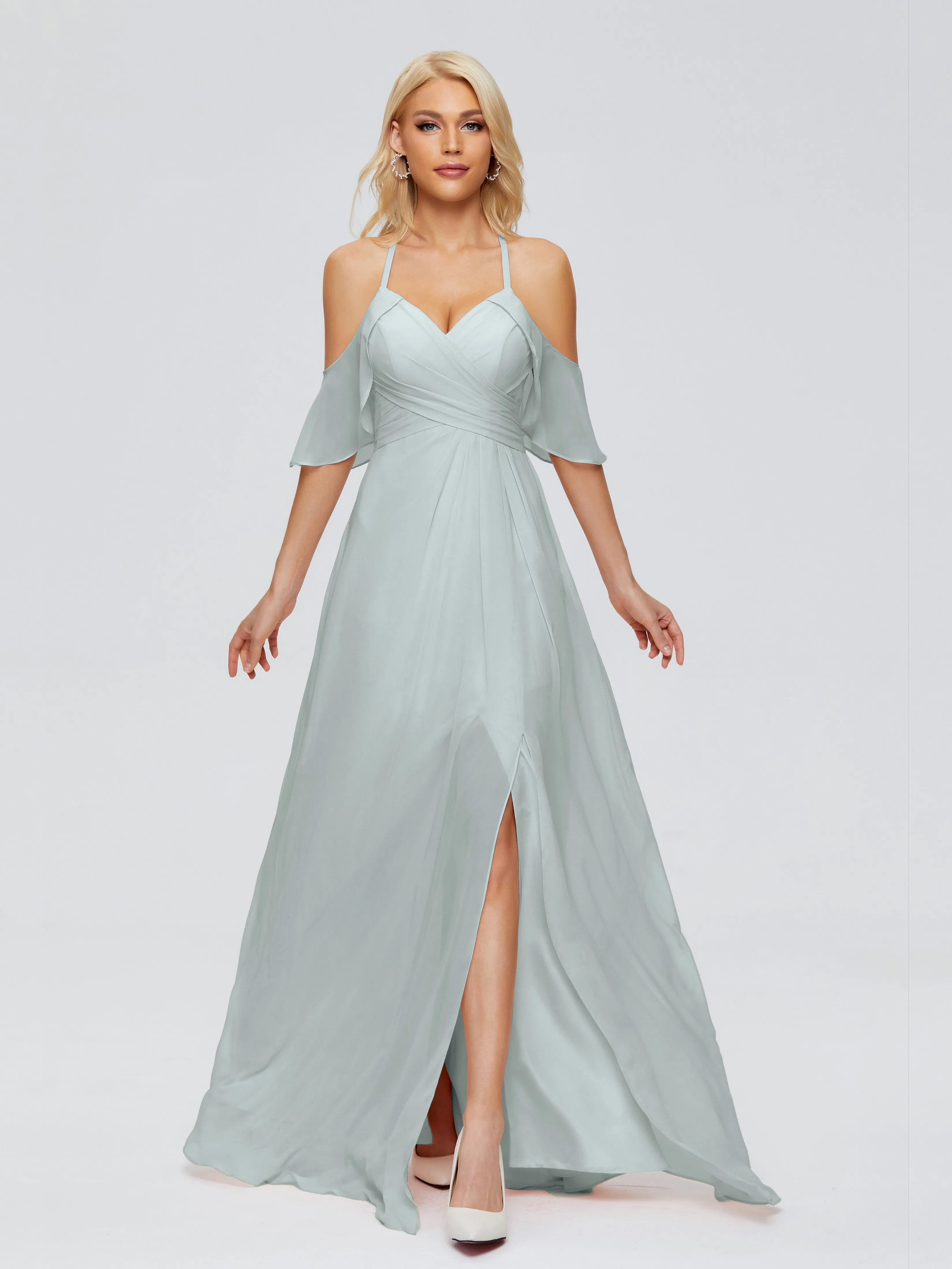 Taylor Elegant A-line Split Chiffon Bridesmaid Dresses