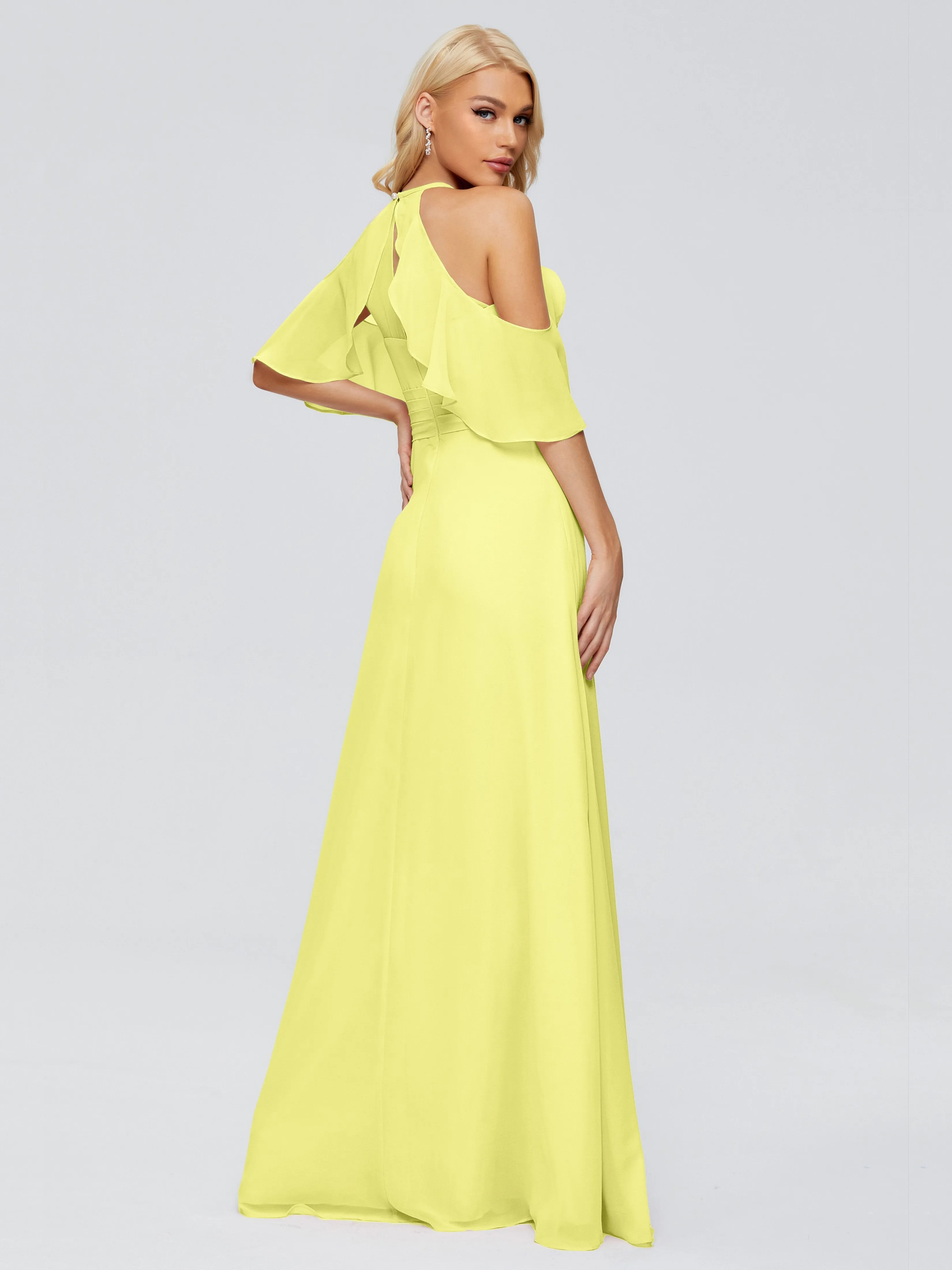 Taylor Elegant A-line Split Chiffon Bridesmaid Dresses