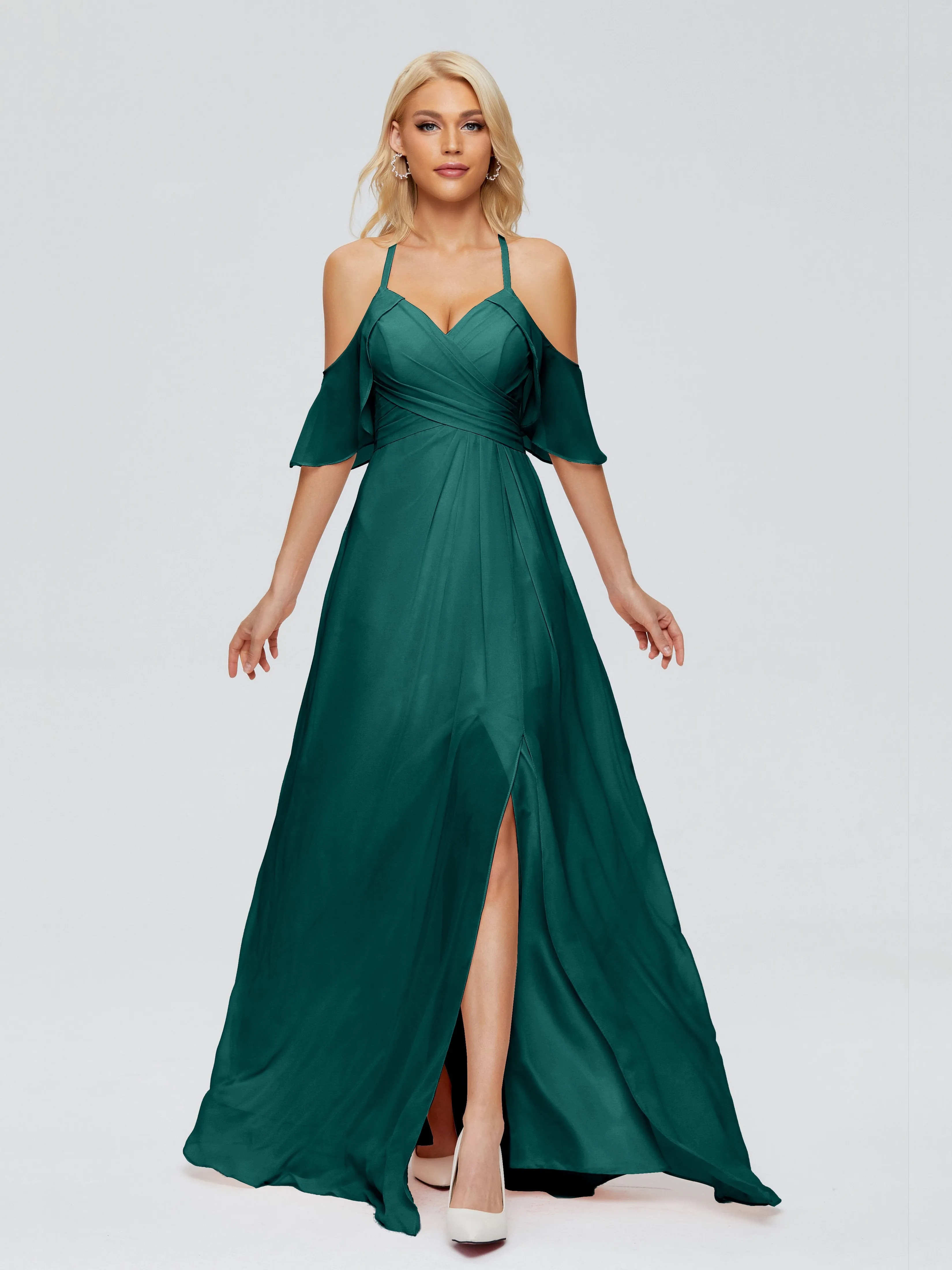 Taylor Elegant A-line Split Chiffon Bridesmaid Dresses