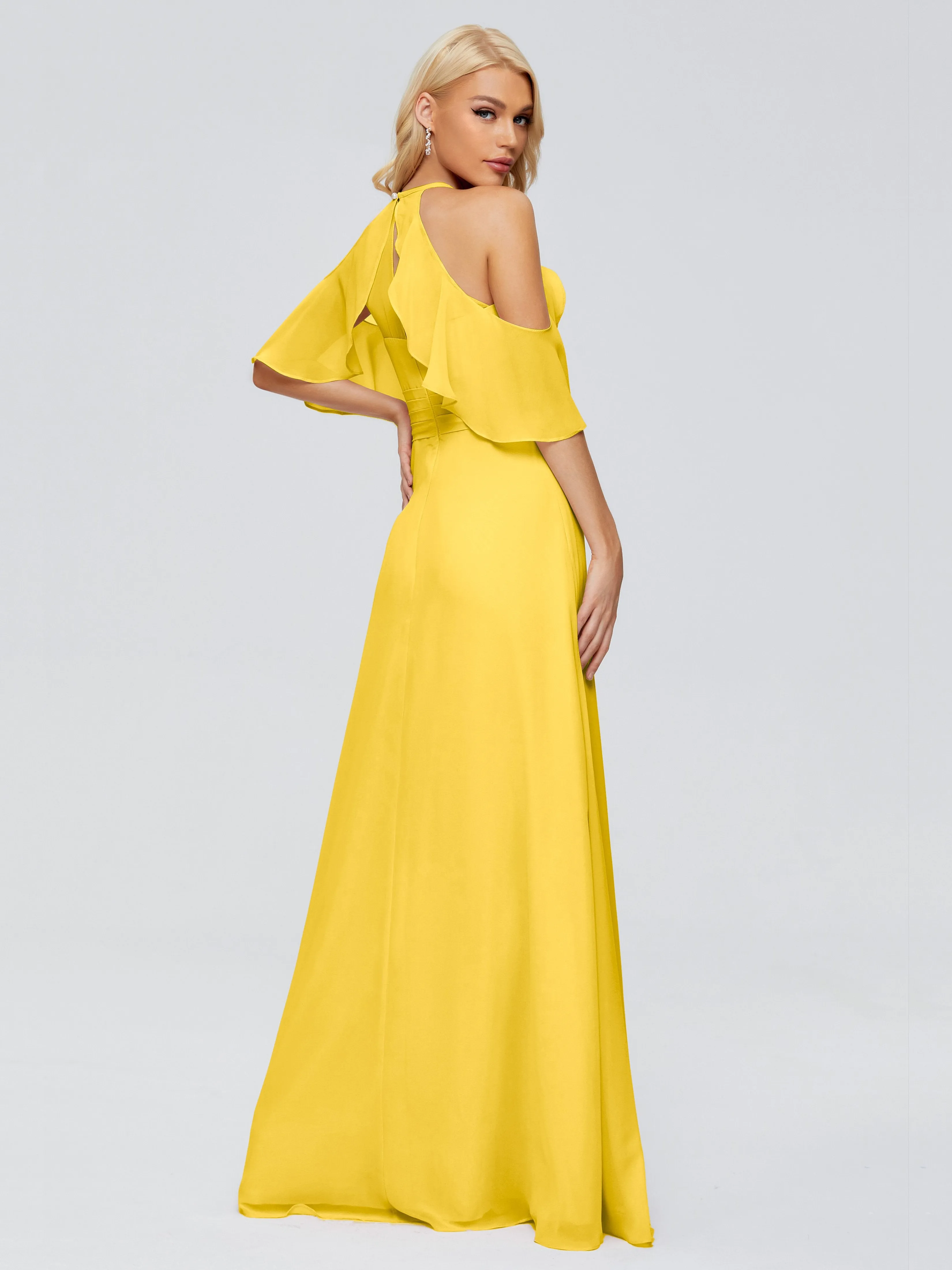 Taylor Elegant A-line Split Chiffon Bridesmaid Dresses