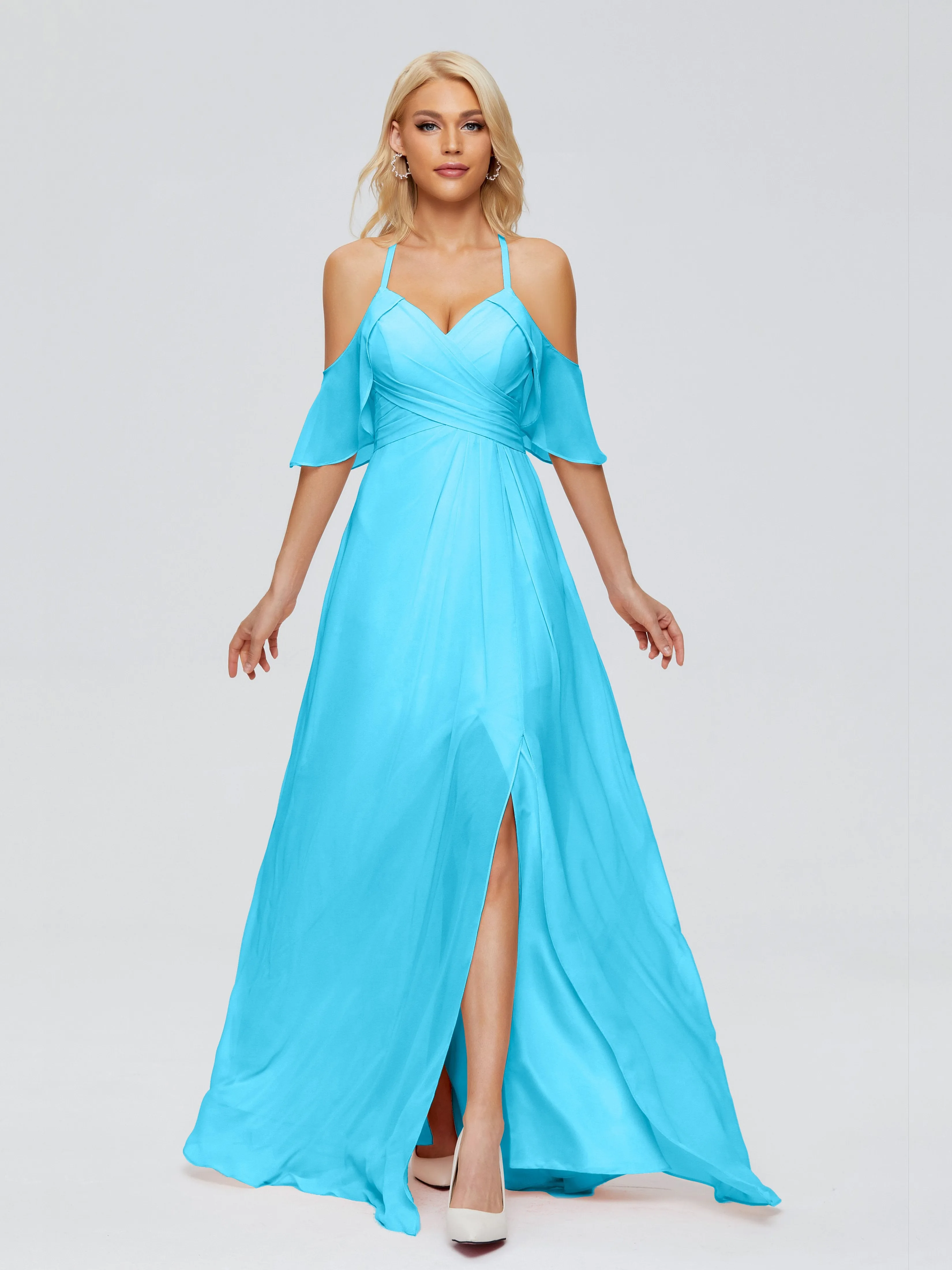 Taylor Elegant A-line Split Chiffon Bridesmaid Dresses