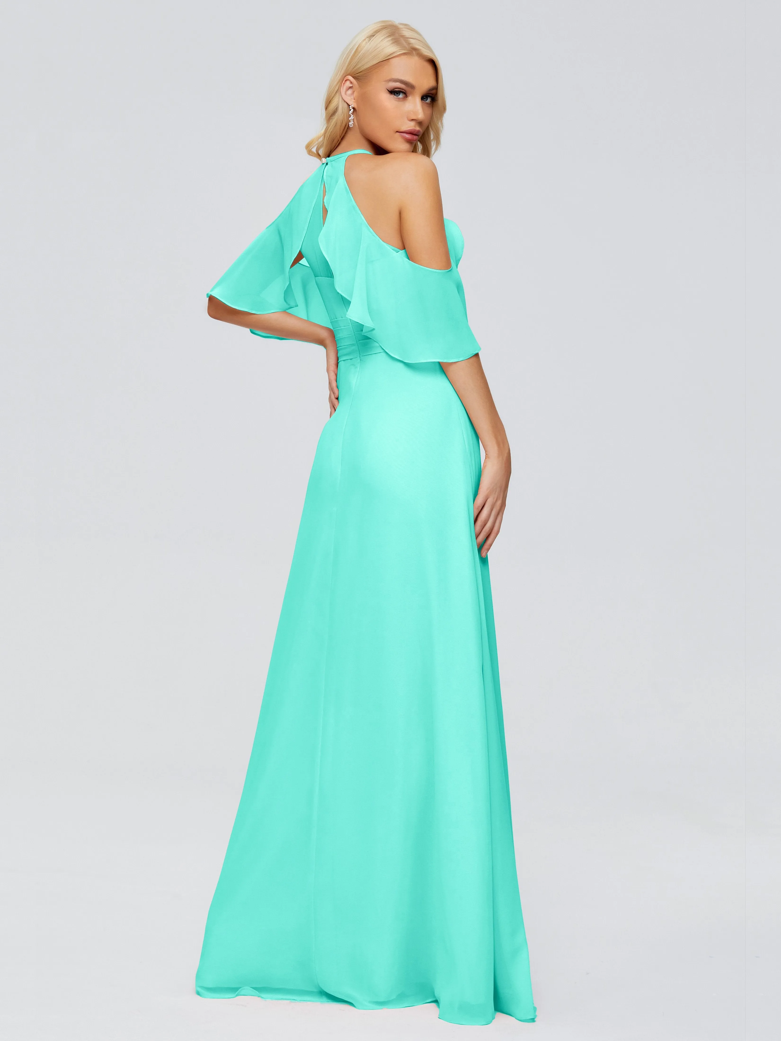 Taylor Elegant A-line Split Chiffon Bridesmaid Dresses