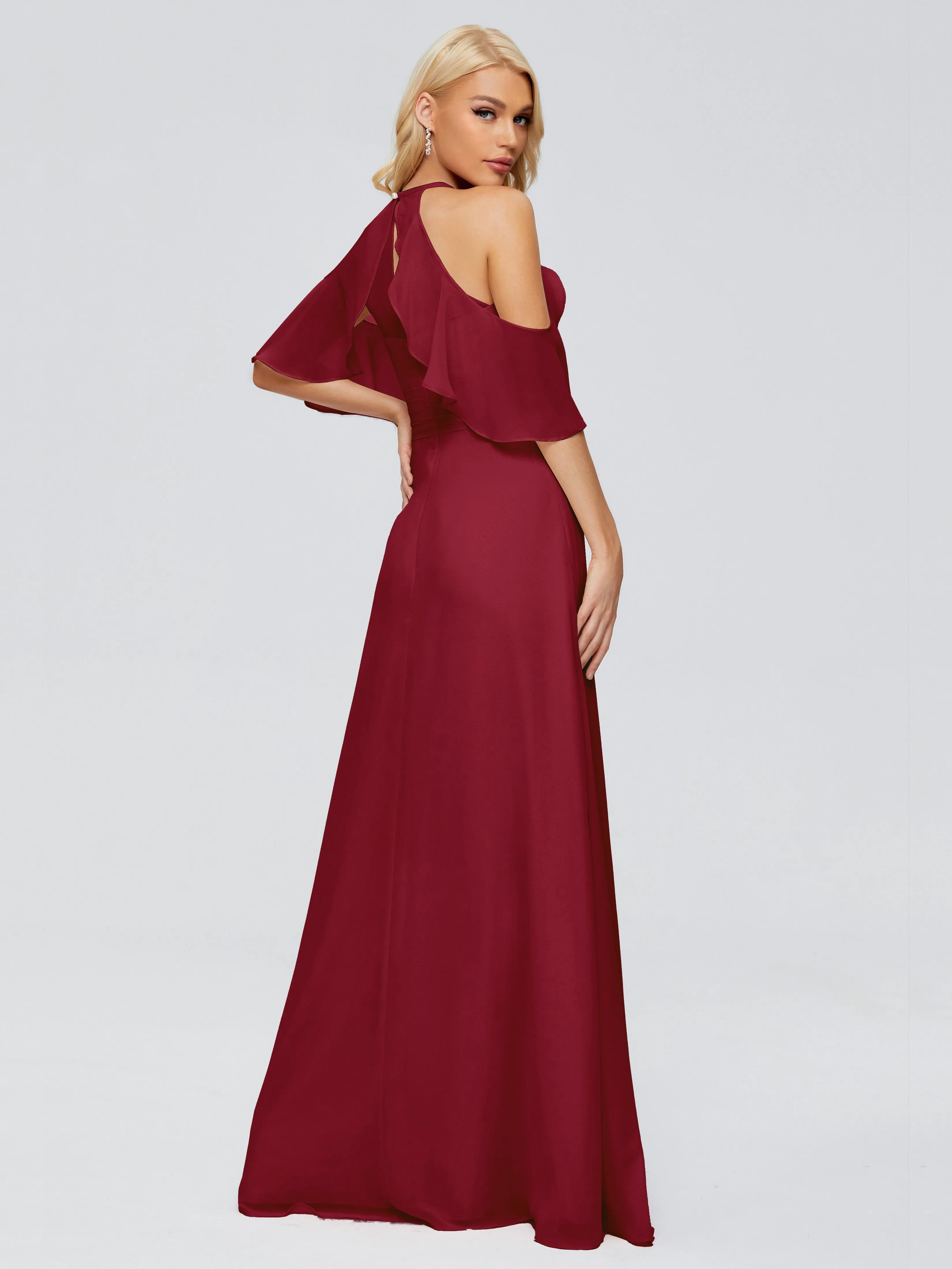 Taylor Elegant A-line Split Chiffon Bridesmaid Dresses