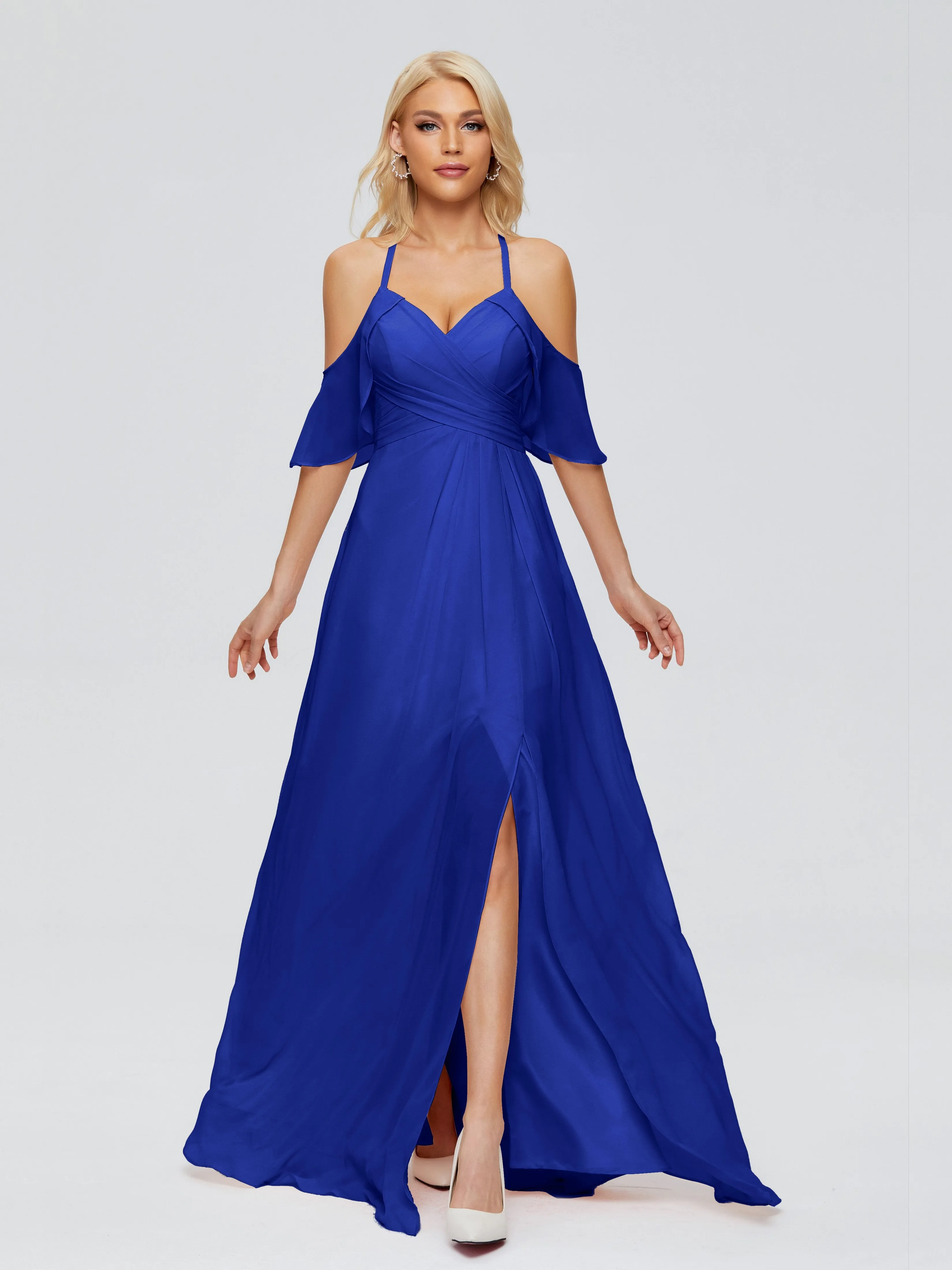 Taylor Elegant A-line Split Chiffon Bridesmaid Dresses