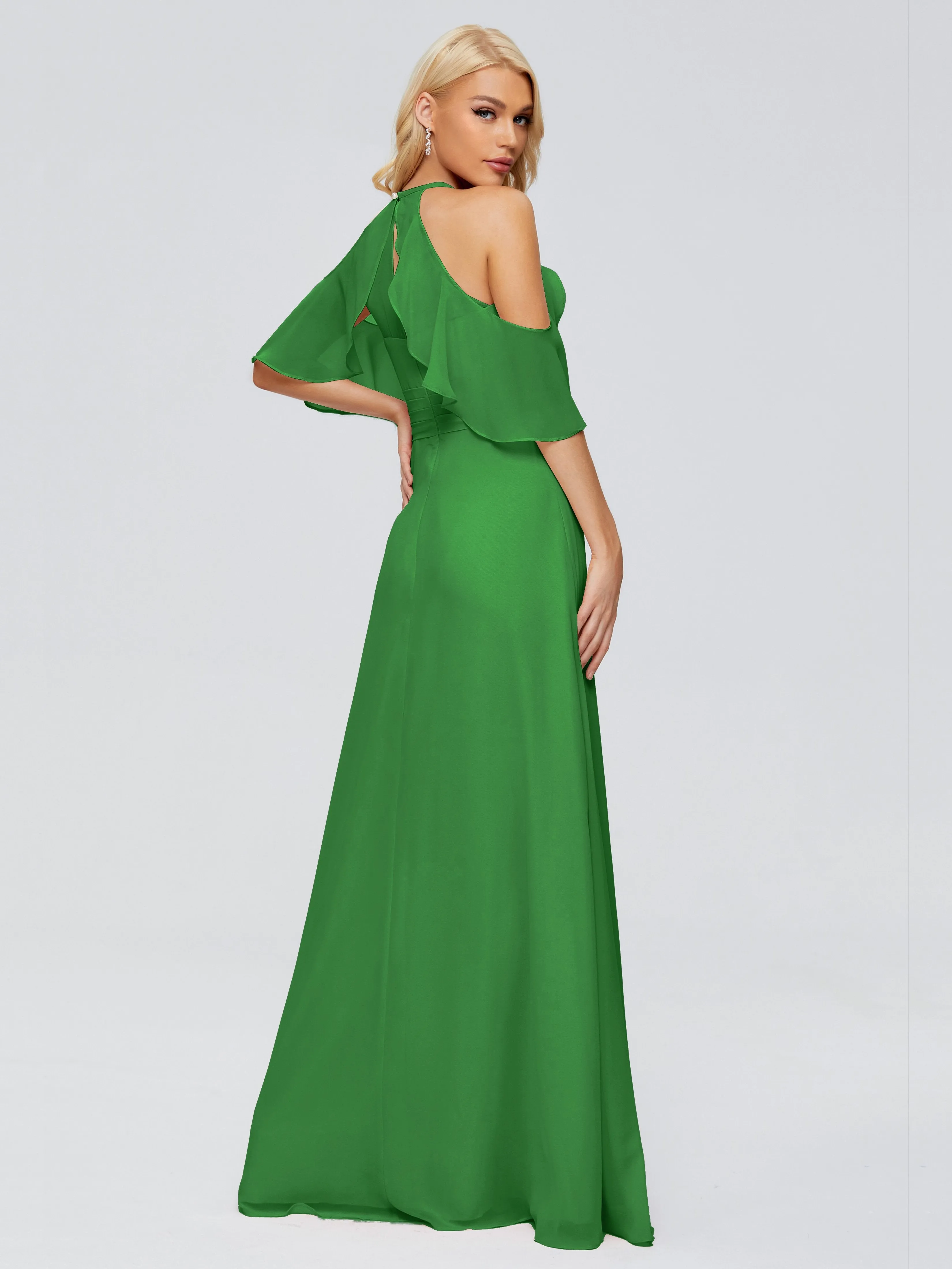 Taylor Elegant A-line Split Chiffon Bridesmaid Dresses