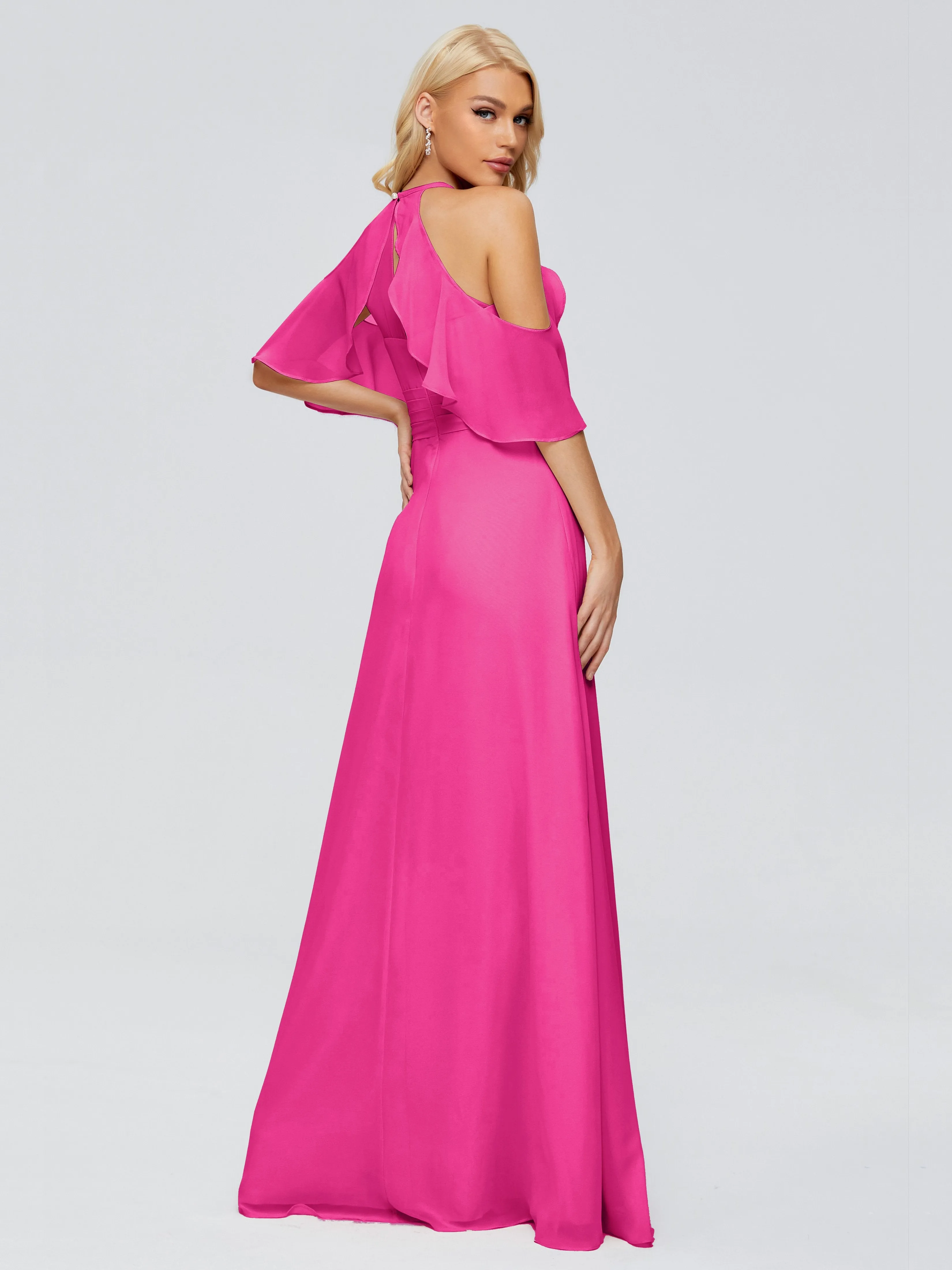 Taylor Elegant A-line Split Chiffon Bridesmaid Dresses