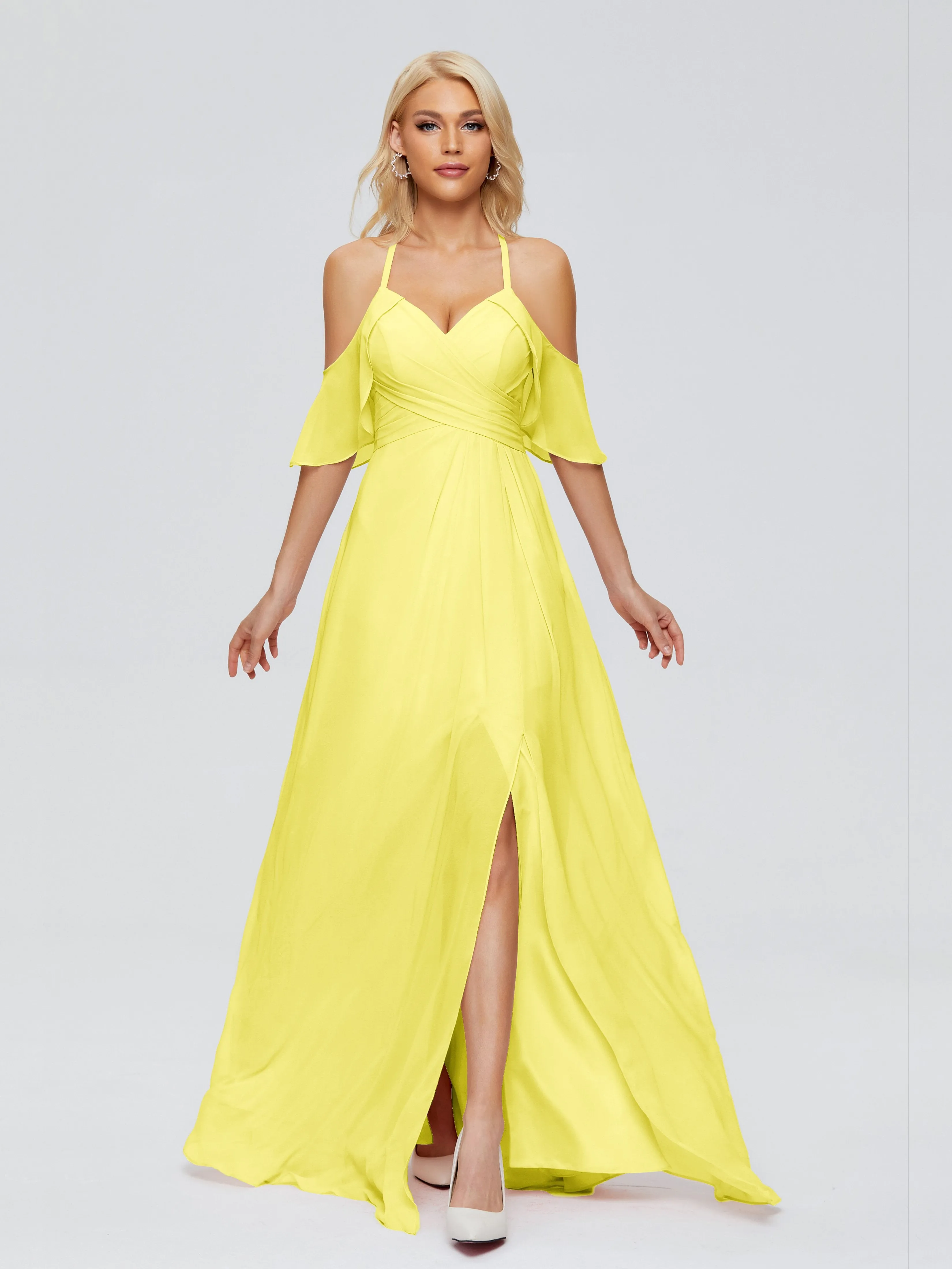 Taylor Elegant A-line Split Chiffon Bridesmaid Dresses