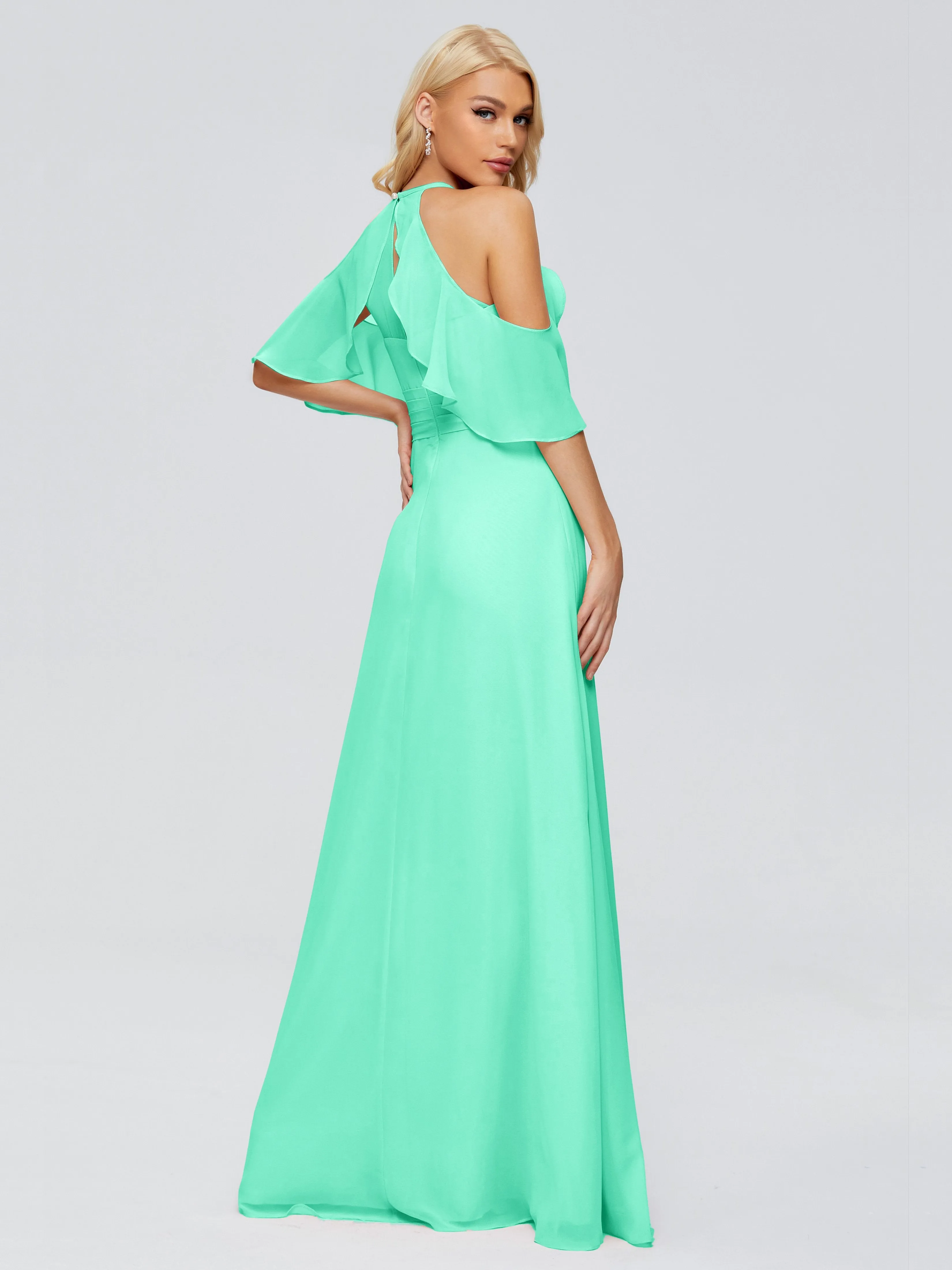 Taylor Elegant A-line Split Chiffon Bridesmaid Dresses