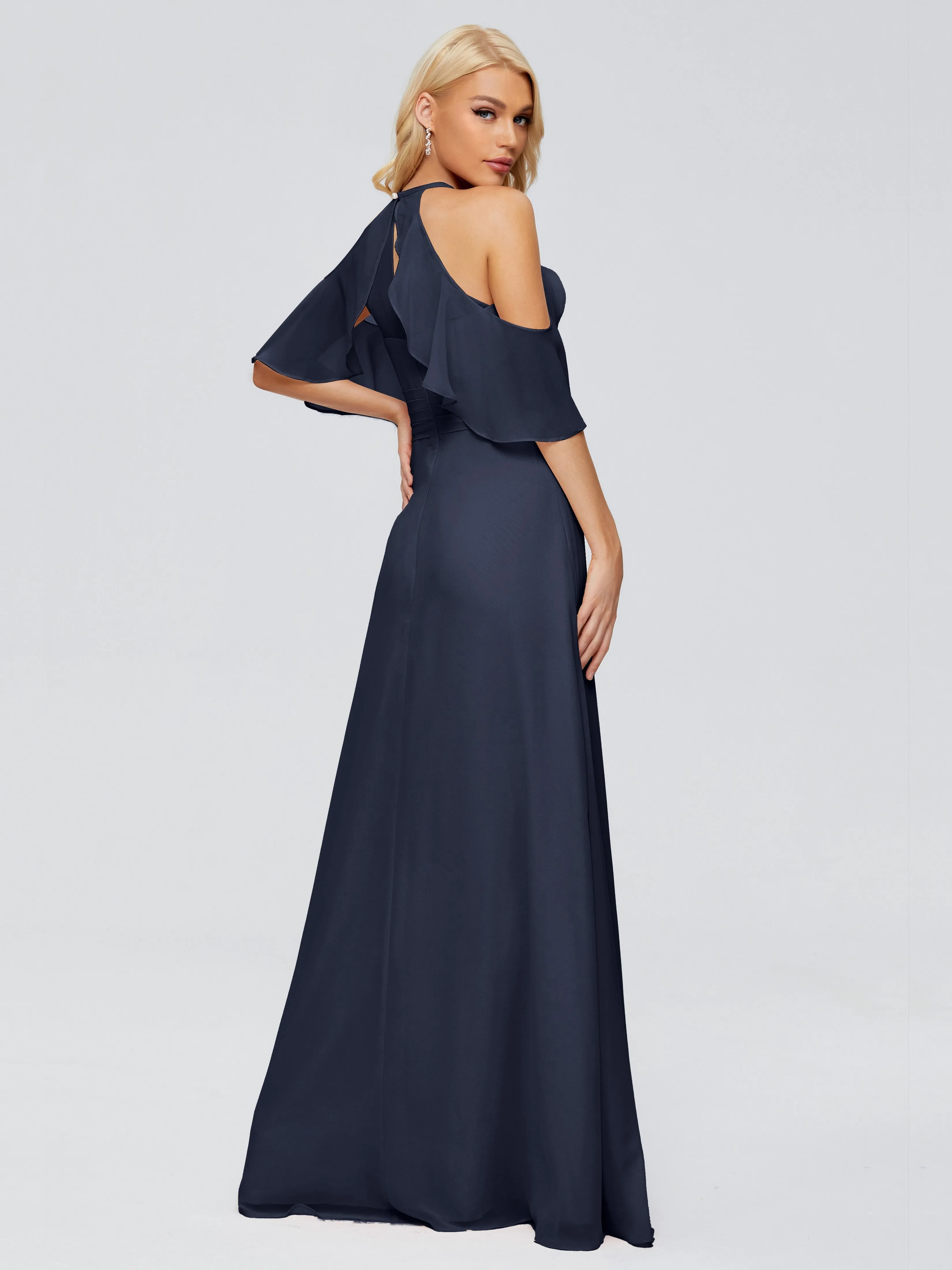 Taylor Elegant A-line Split Chiffon Bridesmaid Dresses