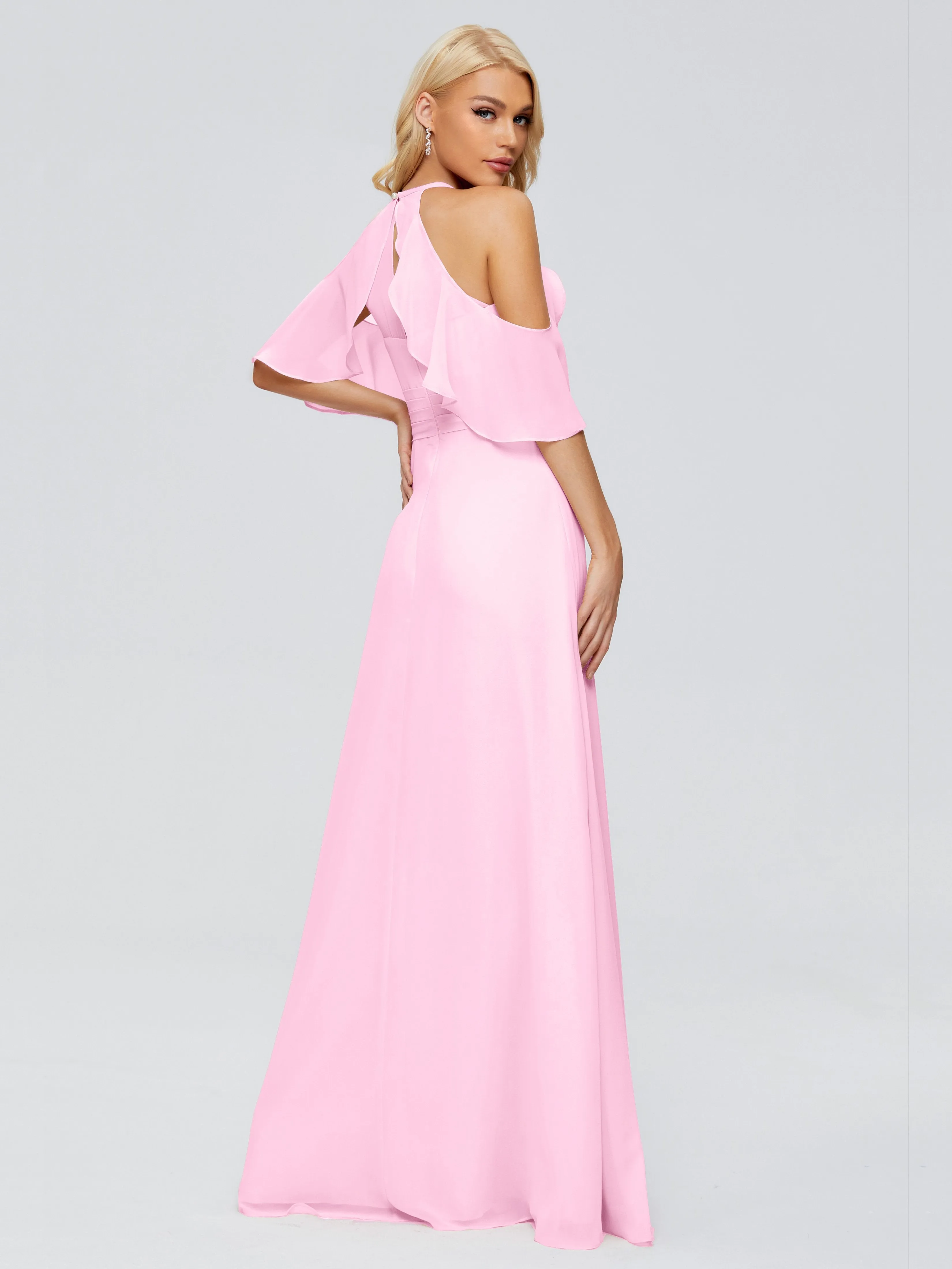 Taylor Elegant A-line Split Chiffon Bridesmaid Dresses