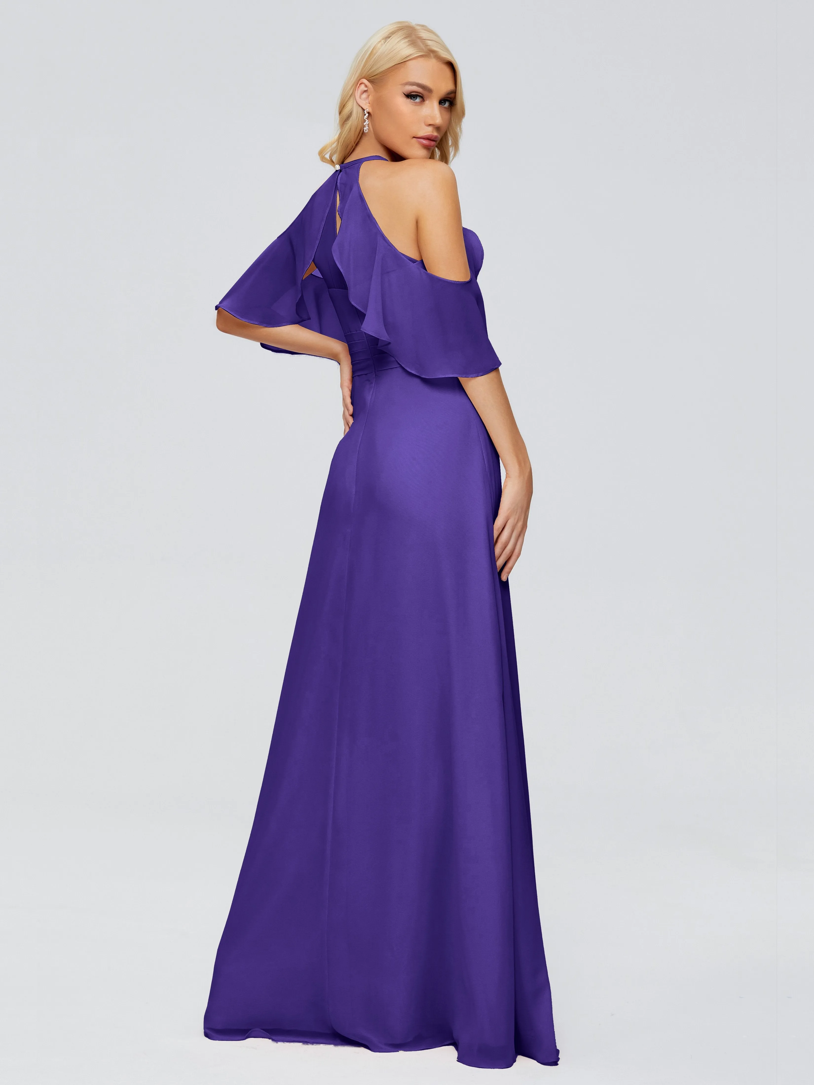 Taylor Elegant A-line Split Chiffon Bridesmaid Dresses