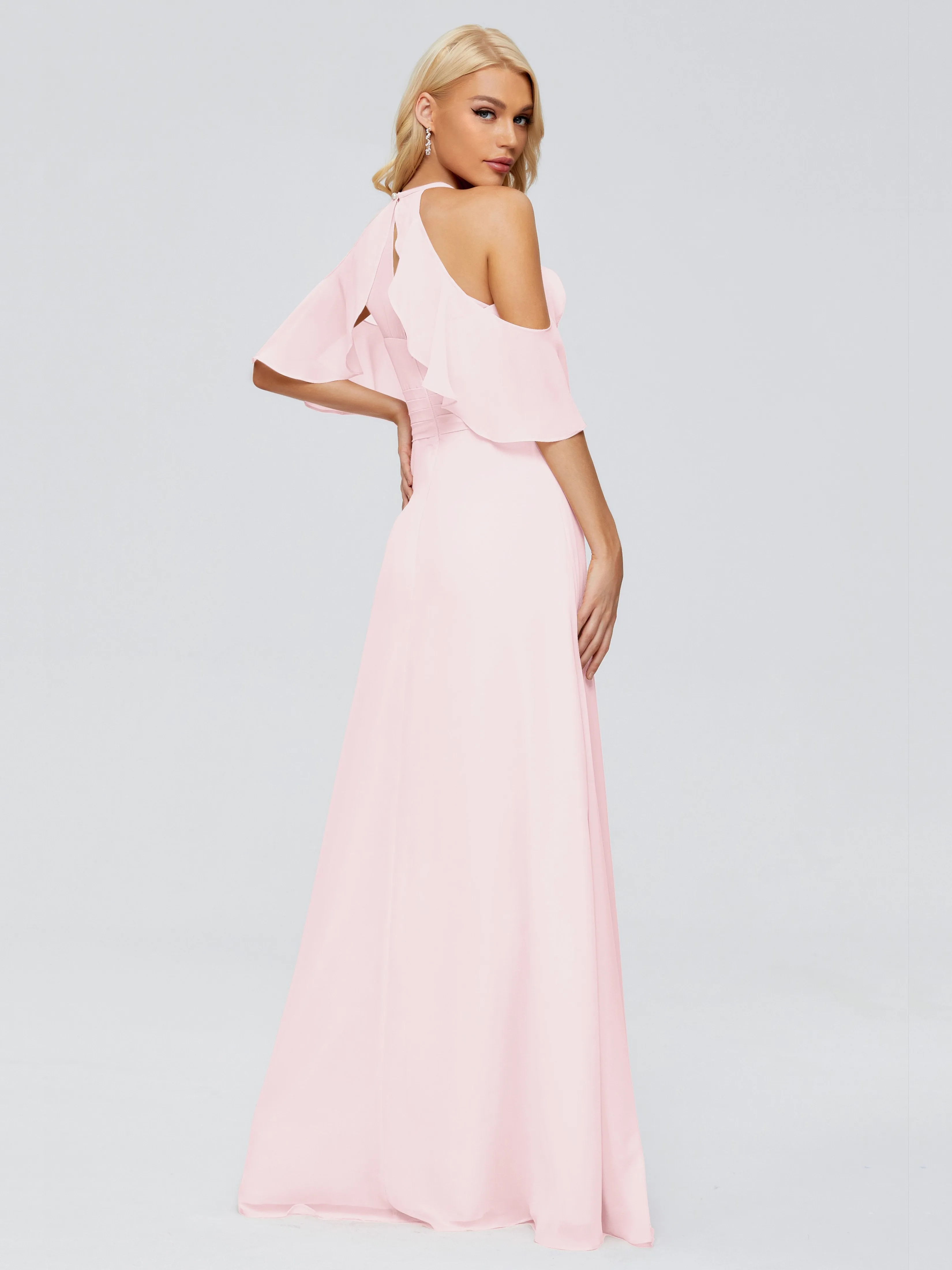 Taylor Elegant A-line Split Chiffon Bridesmaid Dresses