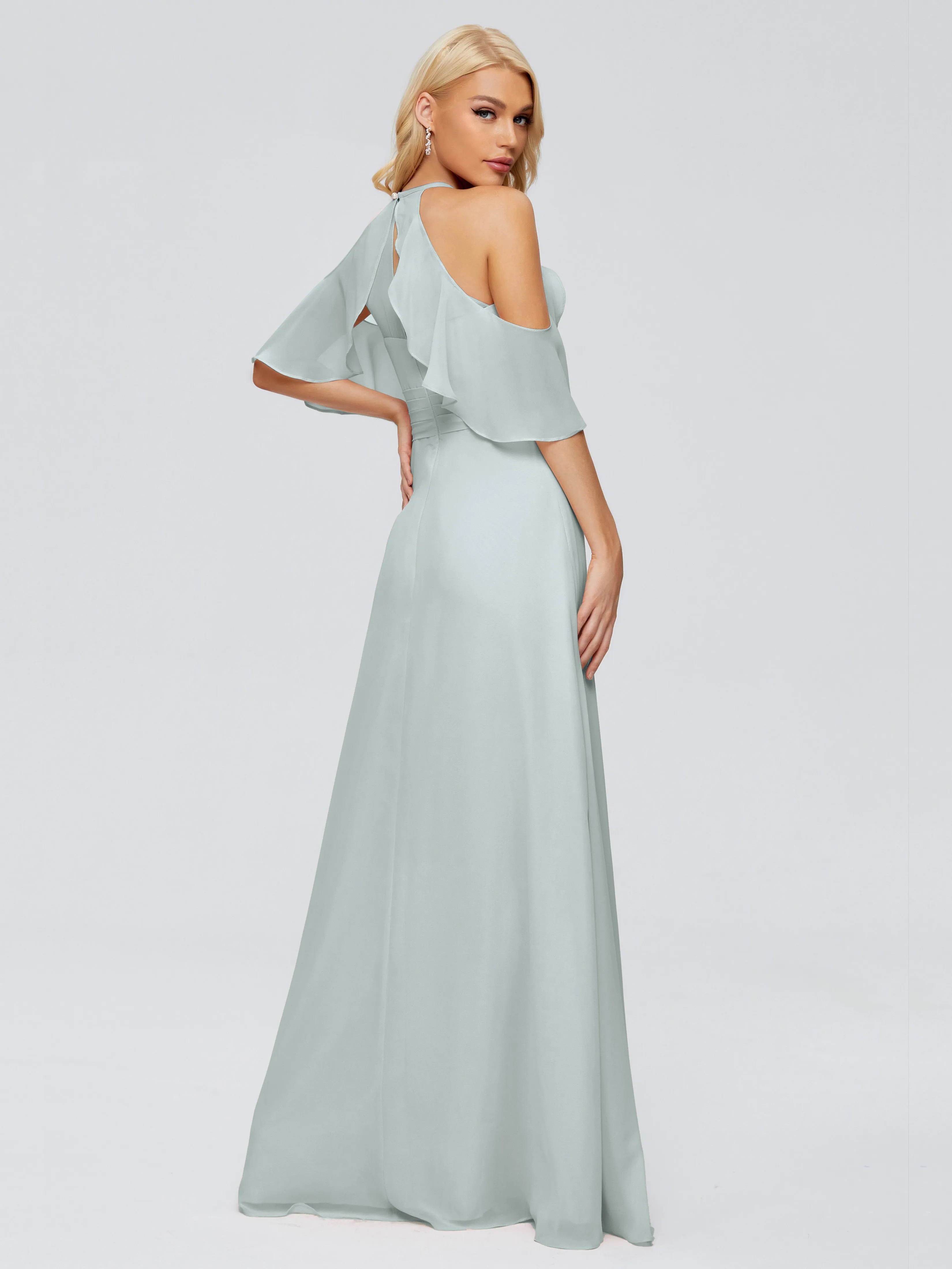 Taylor Elegant A-line Split Chiffon Bridesmaid Dresses