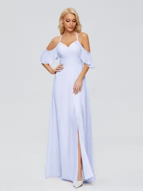 Taylor Elegant A-line Split Chiffon Bridesmaid Dresses