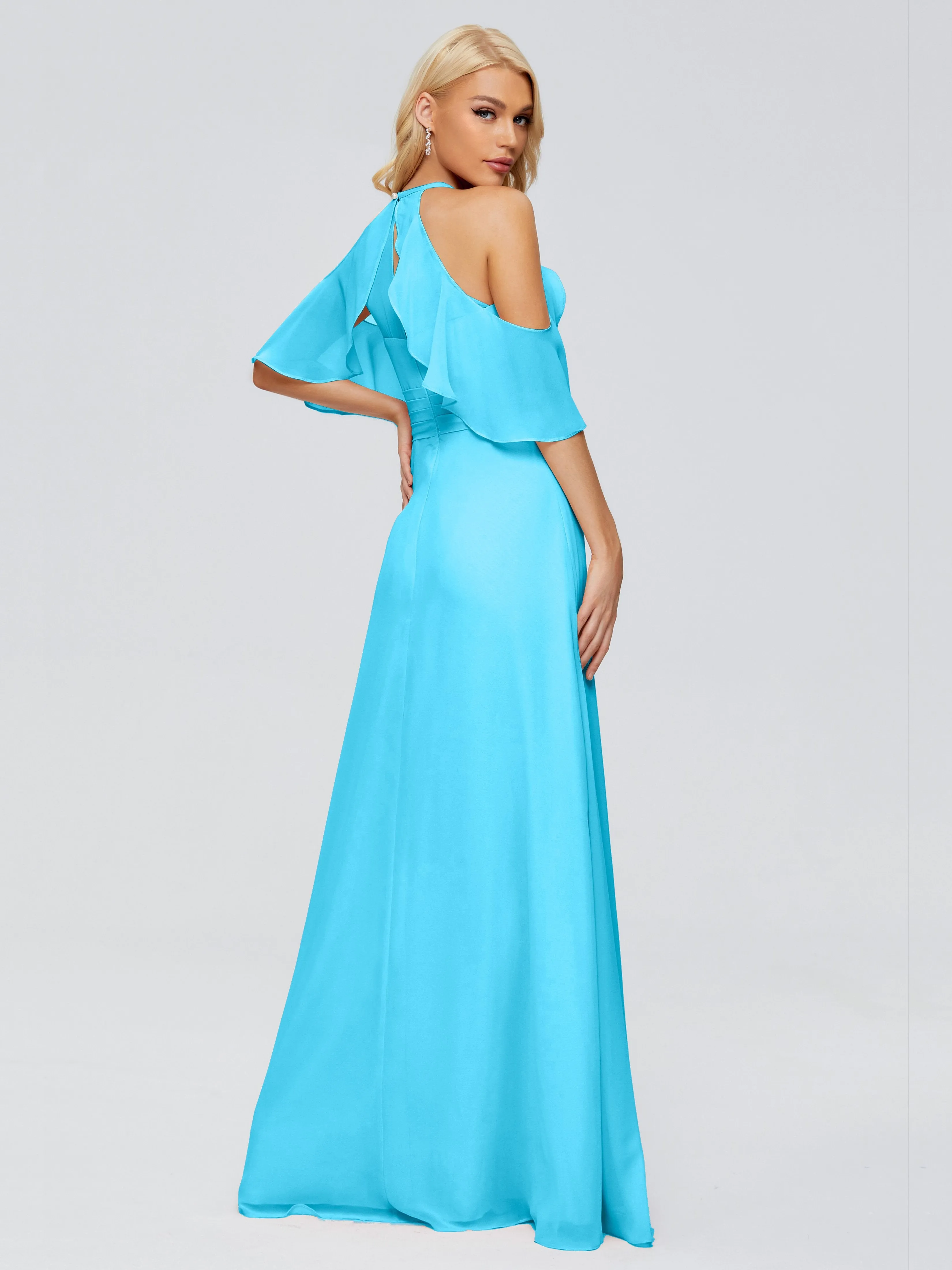 Taylor Elegant A-line Split Chiffon Bridesmaid Dresses