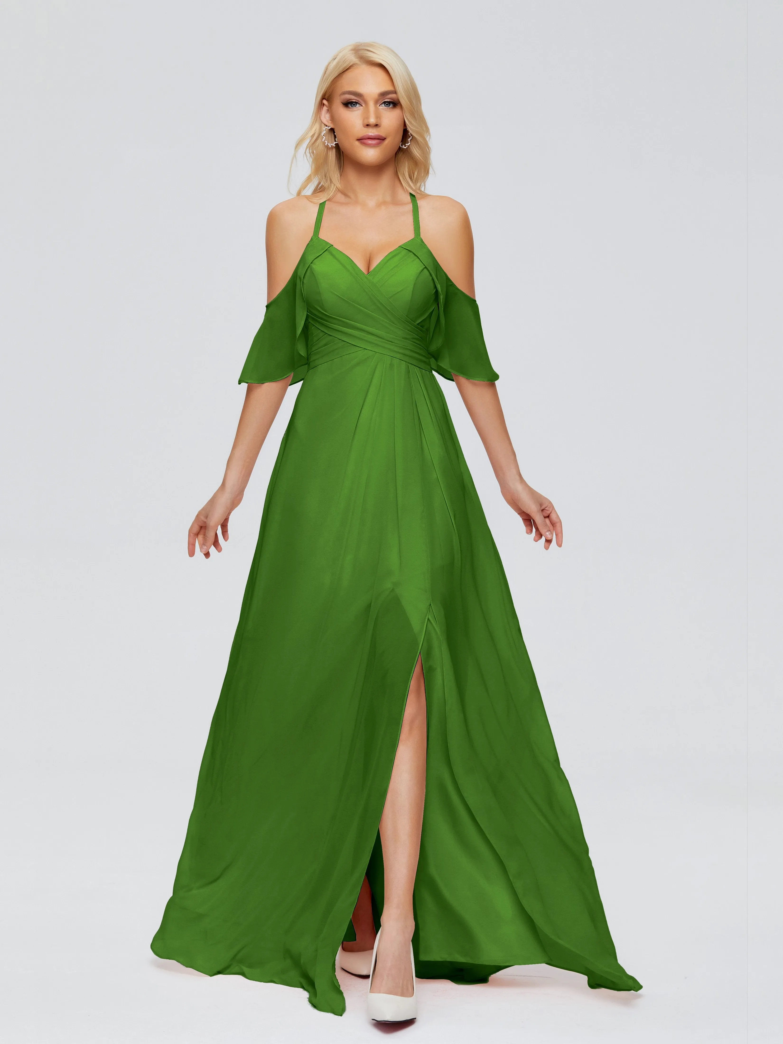 Taylor Elegant A-line Split Chiffon Bridesmaid Dresses